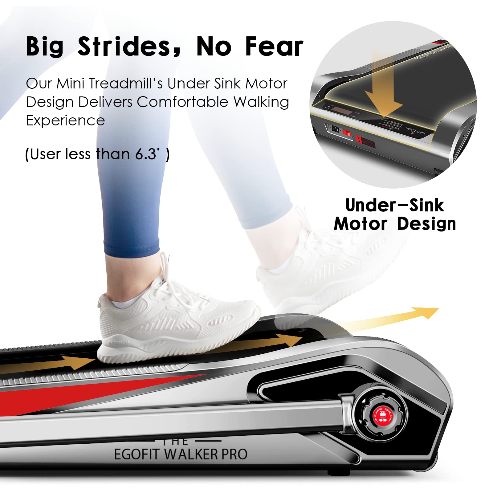 Egofit Walker Plus M1T Smallest 2in1 Folding Under Desk Treadmill with Incline for Home&Office with APP & Remote Control for Walking&Jogging