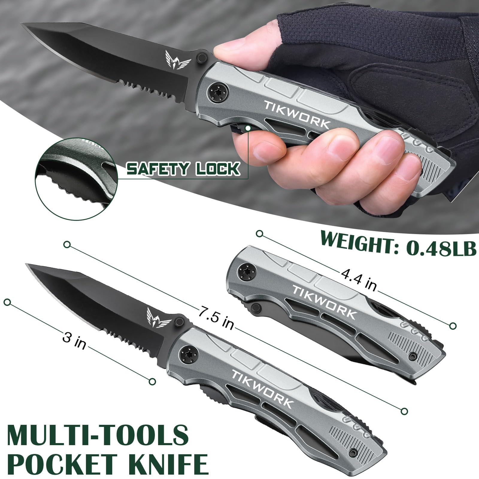 Gifts for Men Dad Him Boyfriend,Multitool Pocket Knife for Men,Anniversary Christmas Men Gifts for Birthday,Survival Tools for Climbing,Camping,Cycling,Hiking