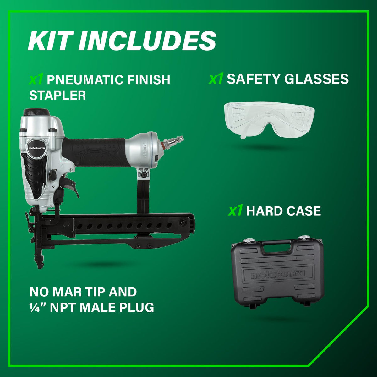 Metabo HPT Finish Stapler Pro Preferred Brand of Pneumatic Nailers 18 Gauge 1/4-Inch Narrow Crown Accepts 1/2-Inch to 1-1/2-Inch Staples Ideal for Trim Work Furniture & Cabinetry N3804AB3