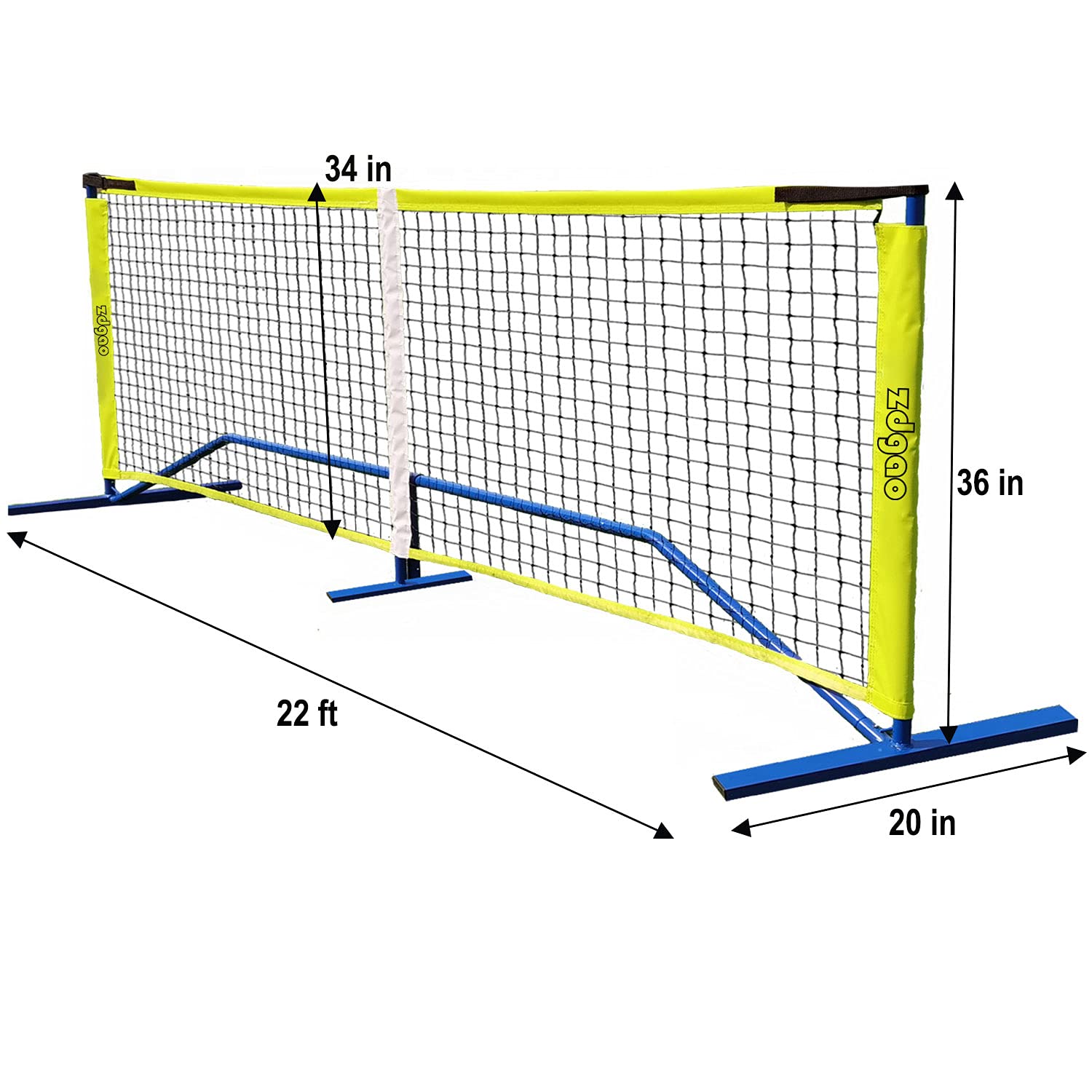 Zdgao Pickleball Set with Net - 22 FT Pickleball Nets Portable Outdoor Regulation Size, with 4 Pickleball Paddles and 2 Outdoor Pickleball Balls for Driveway Backyard