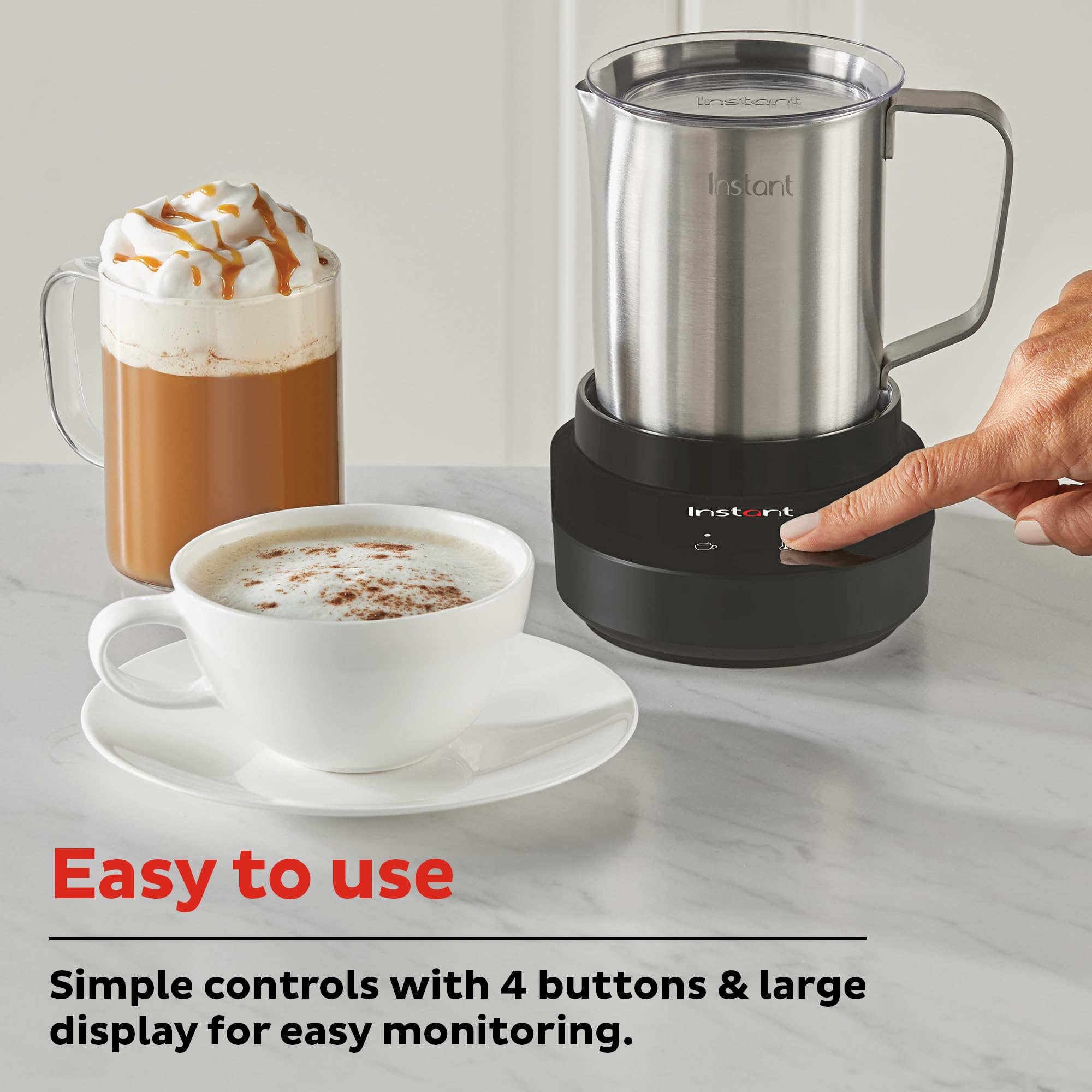 Instant Pot Instant MagicFroth 9-in-1 Electric Milk Steamer and Frother, 17oz Stainless Steel Pitcher, Hot and Cold Foam Maker and Milk Warmer for Lattes, Cappuccinos, Macchiato