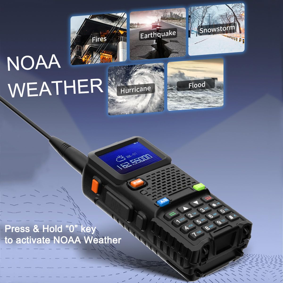 BAOFENG 5RM Ham Radio Handheld (Upgraded of UV-5R) Walkie Talkies Long Range NOAA Weather Receiver High Power Two Way Radio UV5R for Adults Camping Hunting Hiking, Frequency Copy, USB C Charger, 999CH