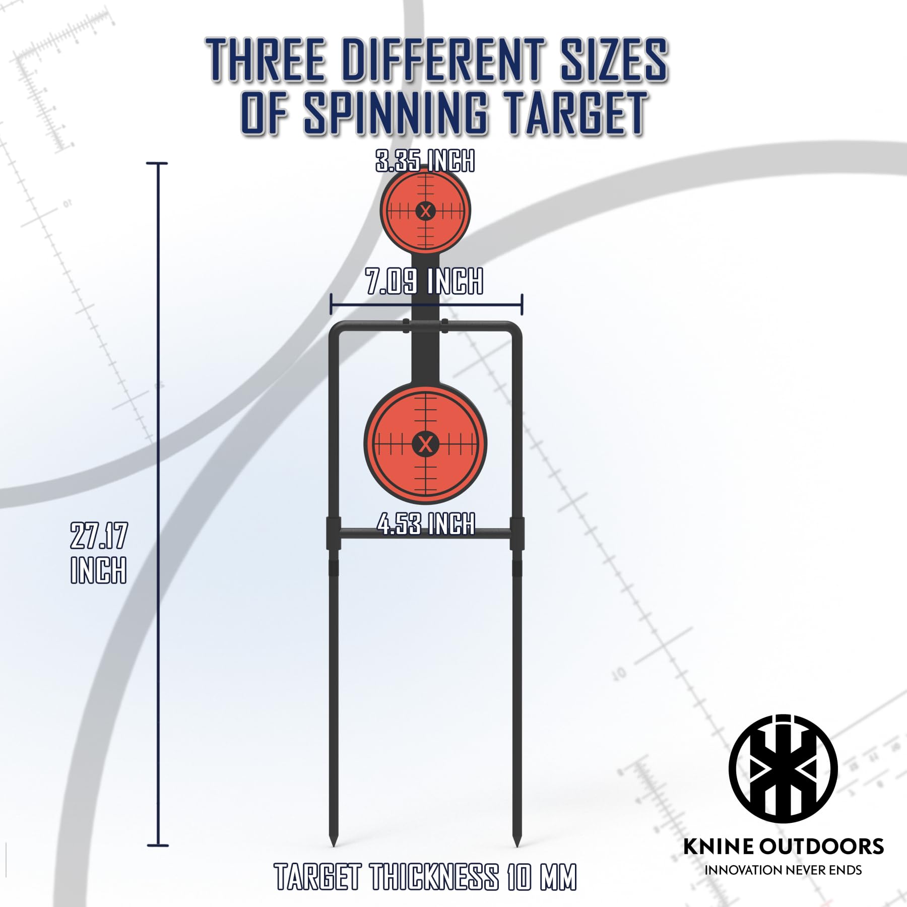 KNINE OUTDOORS 3/8 Inch Thick Double Spinner Shooting Target - Auto Reset Steel Target up to .44 Magnum Centerfire Handguns