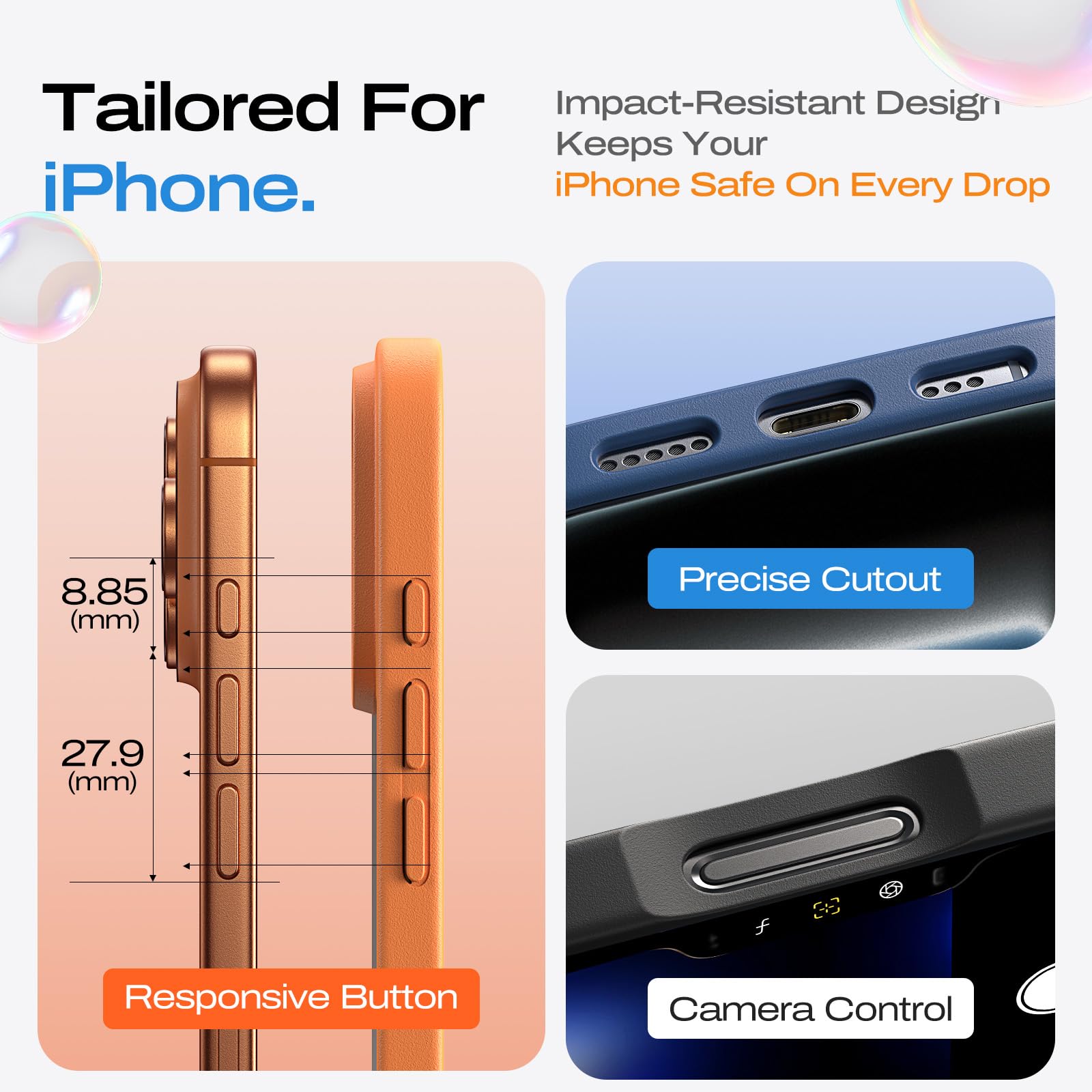 LISEN 3 in 1 Shockproof for iPhone 17 Pro Case [2025 Upgrade] (Compatible with Magsafe & Shockproof Military-Grade Protection) Magnetic i Phone Cover for 17pro, 3-Color Set Multicolor