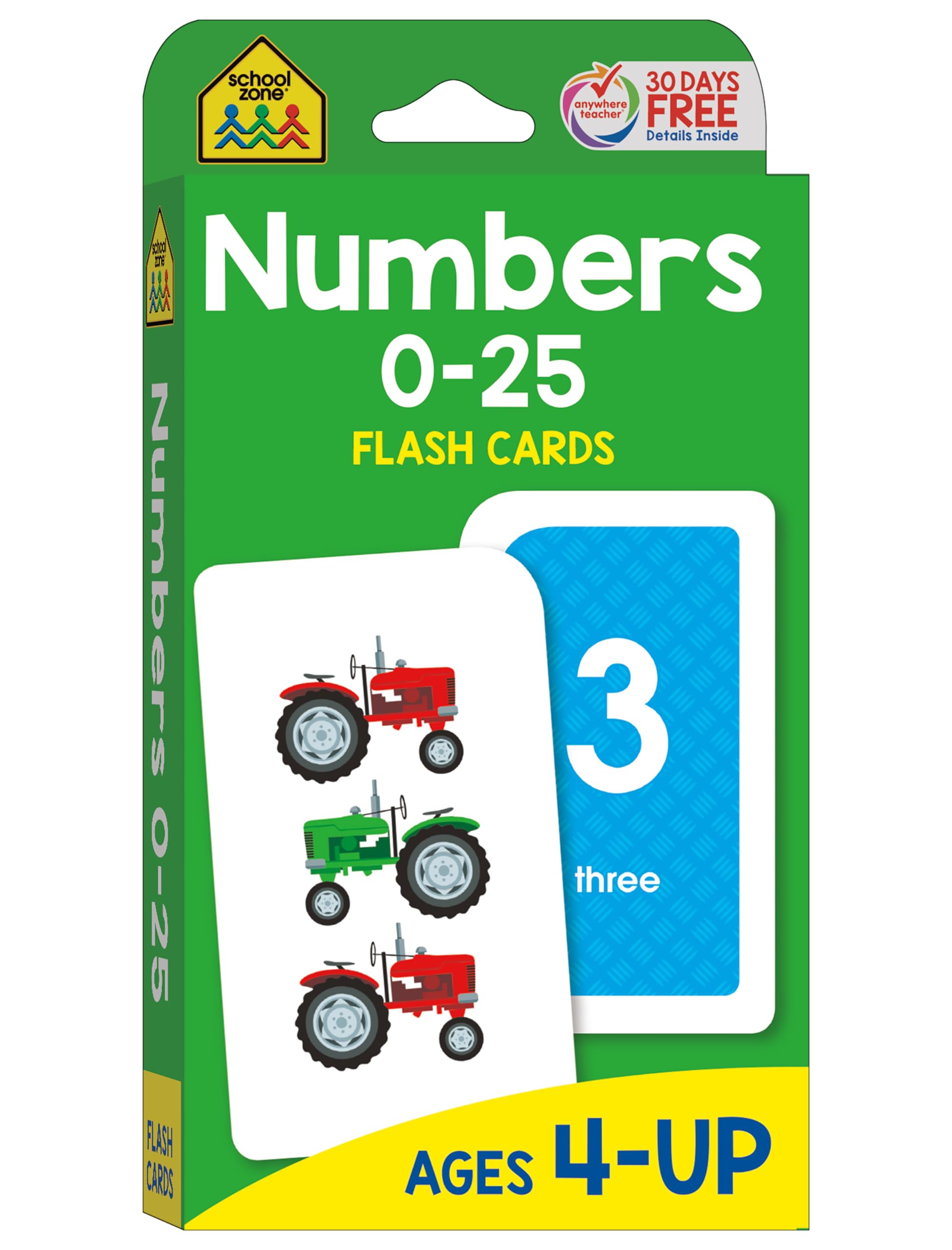 School Zone Numbers Flash Cards: Toddler, Preschool, Kindergarten, Learn Math, Addition, Subtraction, Numerical Order, Counting, Problem Solving, Ages 4+, Packaging May Vary