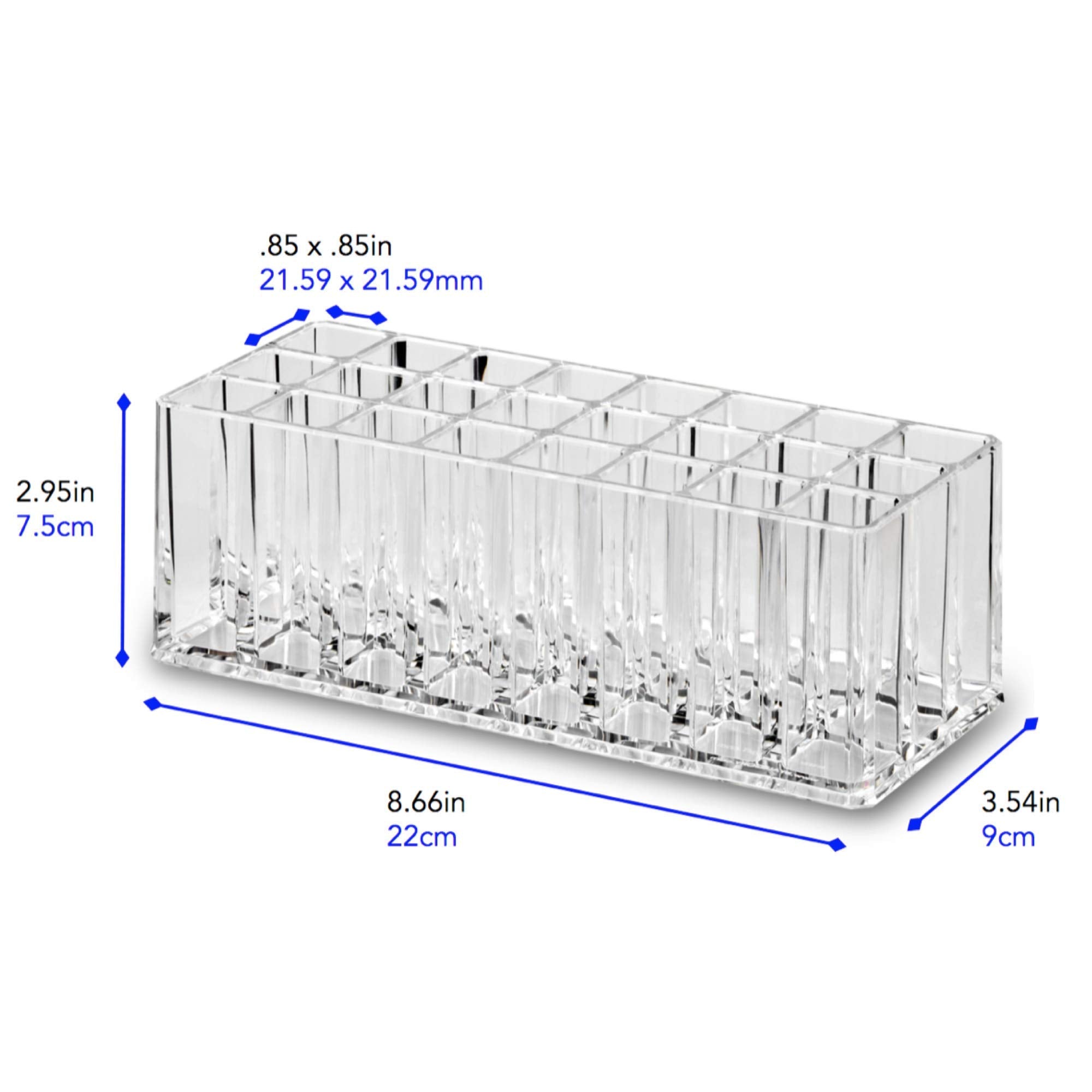 byAlegory Acrylic Lipstick & Acrylic Lip Gloss Organizer 48 Space Beauty Cosmetic Storage - Clear