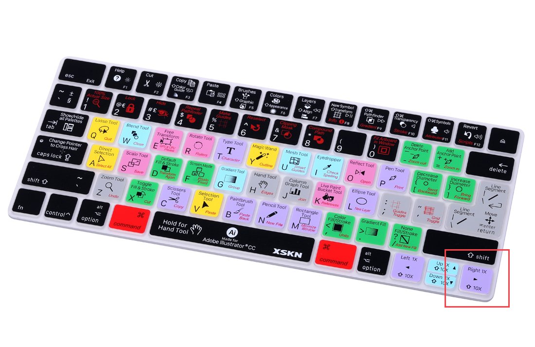 XSKN Adobe Illustrator CC AI Shortcut Silicone Cover Skin for Apple Magic Keyboard US EU Layout Both (MLA22LL/A) (MLA22B/A)