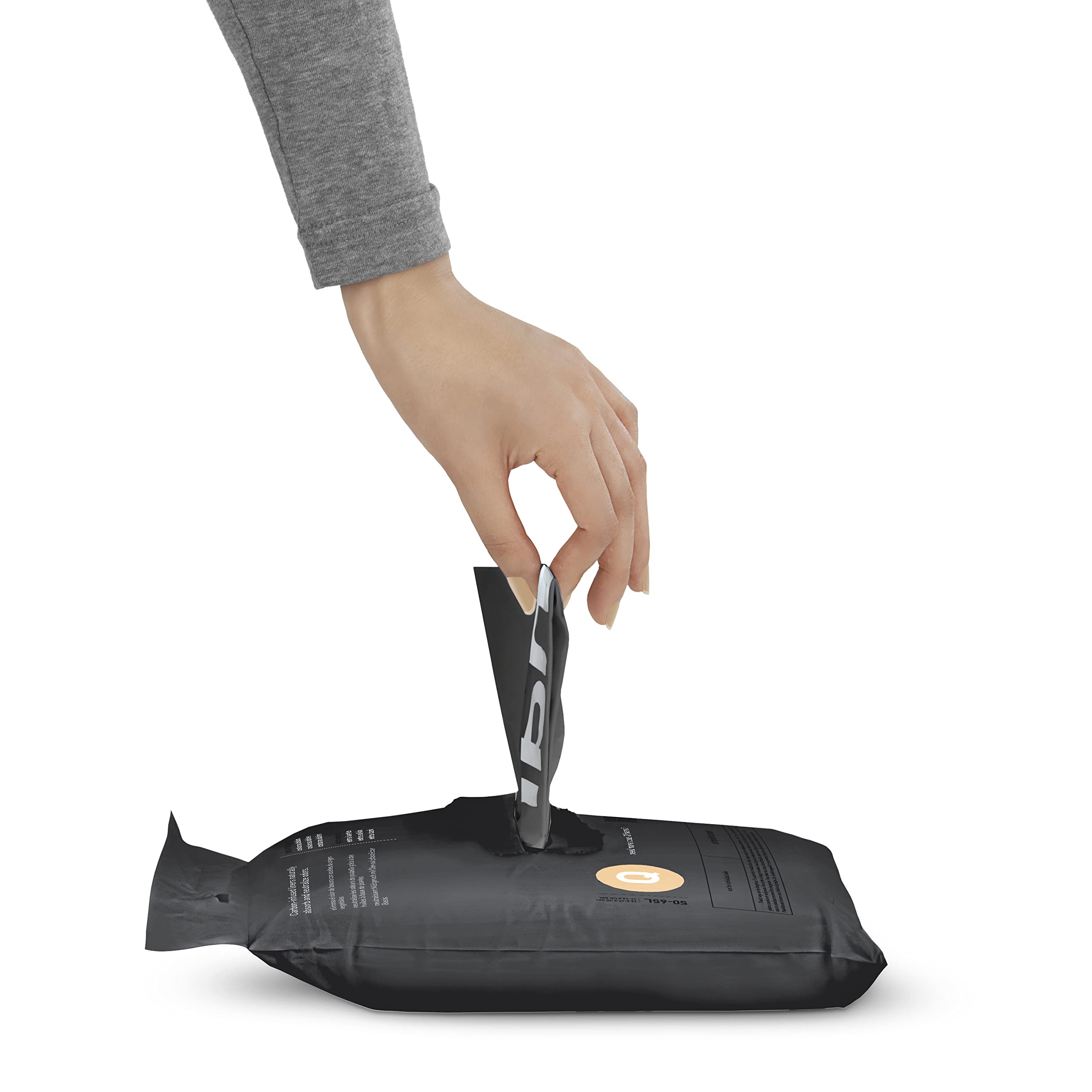 simplehuman Code Q 60 Count, Genuine Odorsorb Custom Fit Liners, Drawstring Odor Absorbing Trash Bags in Dispenser Packs, 50-65 Liter / 13-17 Gallon