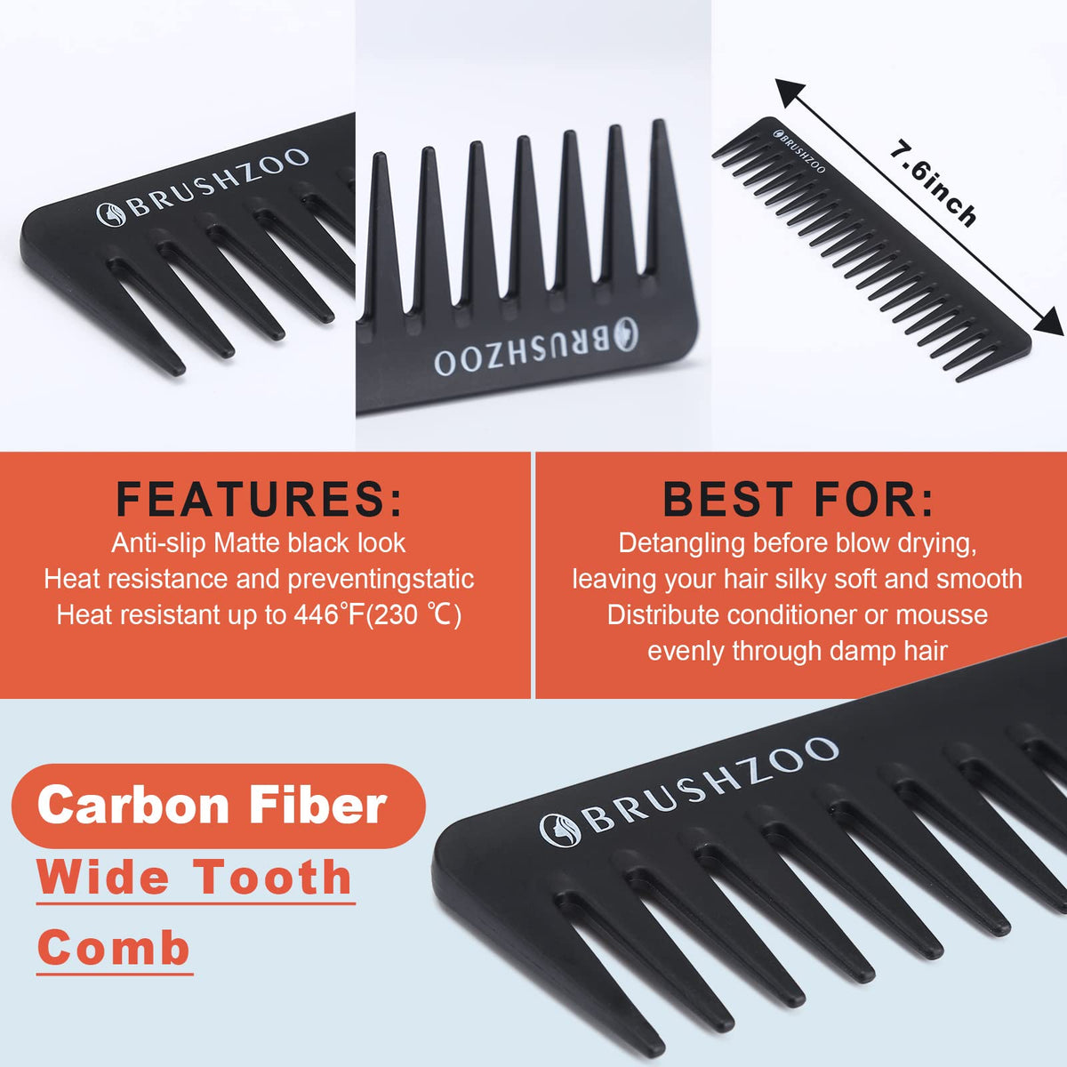 O BRUSHZOO Hair Brush Set, Detangler Brush for Natural 3/4abc Curly Hair, Hair Brushes for Women Men Kids with Detangling Brush Hair Spray Bottle 9 Row Brush Wide Tooth comb