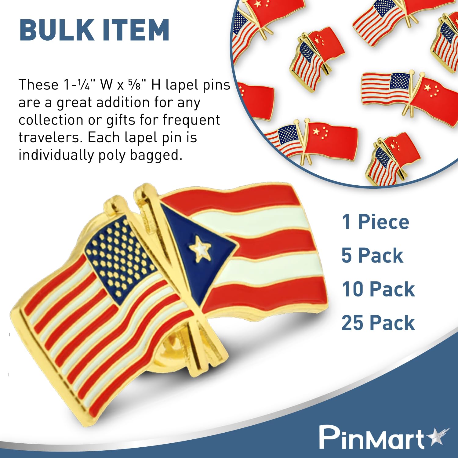 PinMart‘s USA and Israel Crossed Friendship Flag Enamel Lapel Pin - Country Flags Pins For Hats, Jackets, and Backpacks