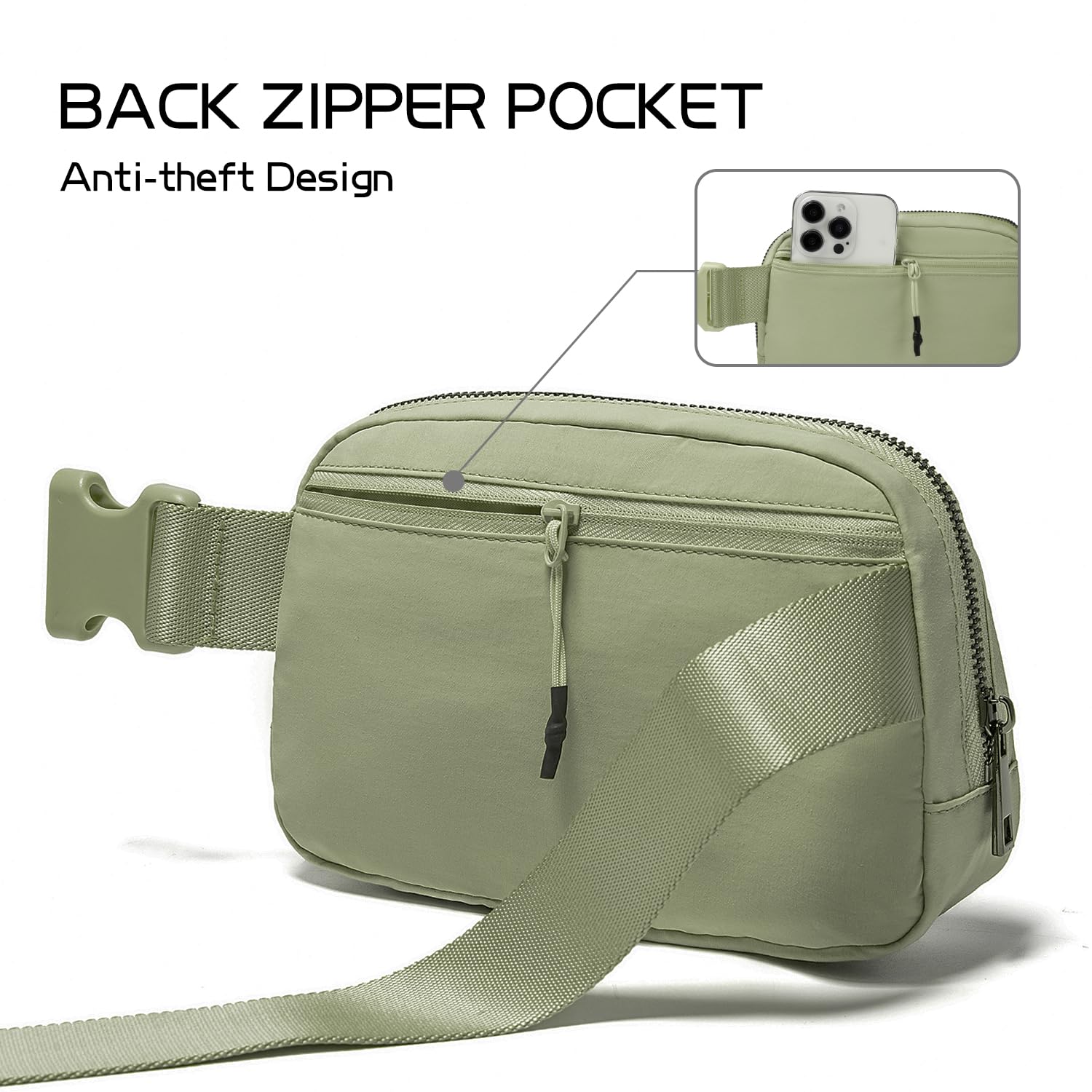 Belt Bag for Women Fanny Pack Crossbody Bags for Women Fashion Waist Packs with Adjustable Strap Gifts for Teenage Girls Women Men (khaki Green)