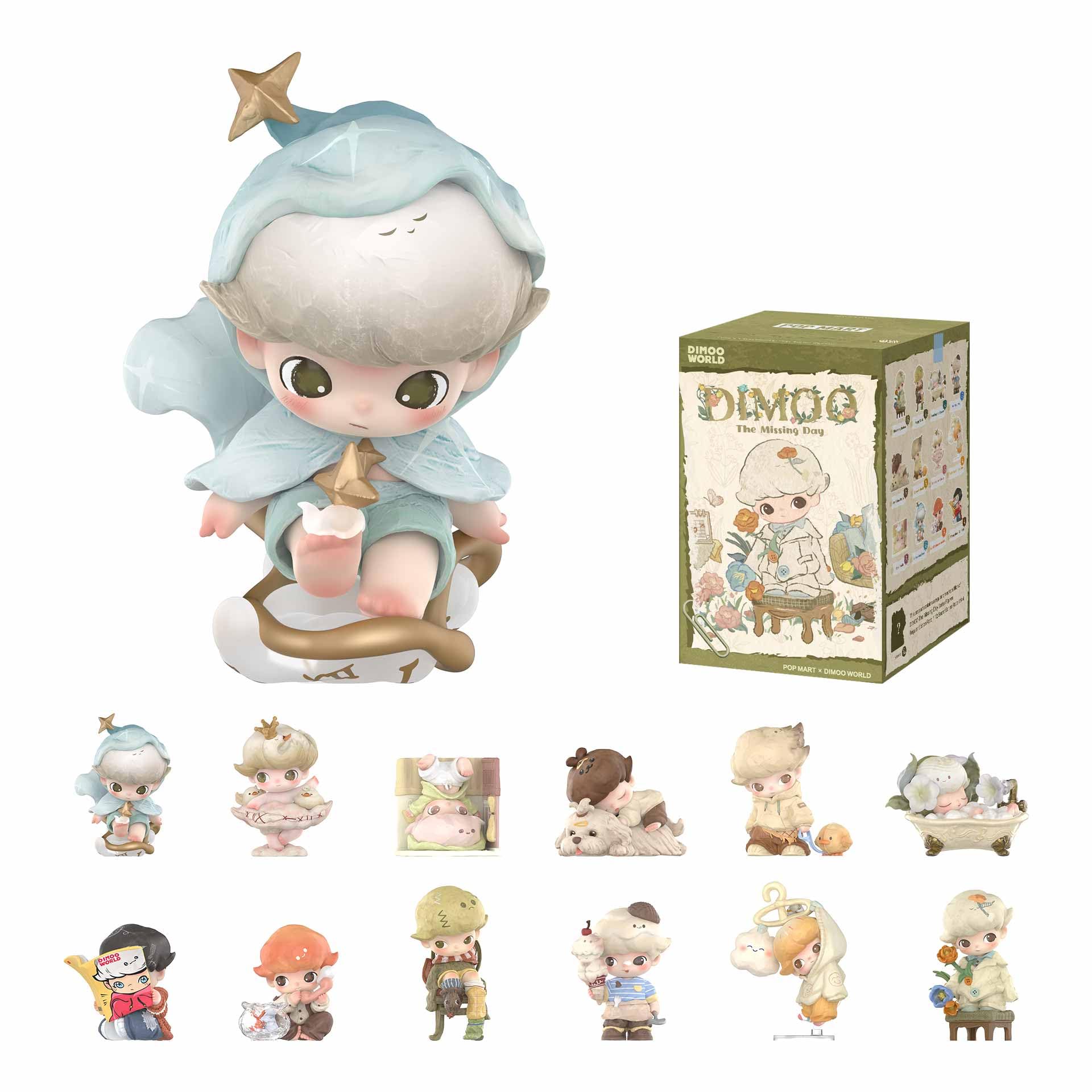 POP MART DIMOO The Missing Day Series Blind Box Figures, Collectible Toys Home Decorations, Holiday Birthday Gifts for Girls and Boys, Single Box