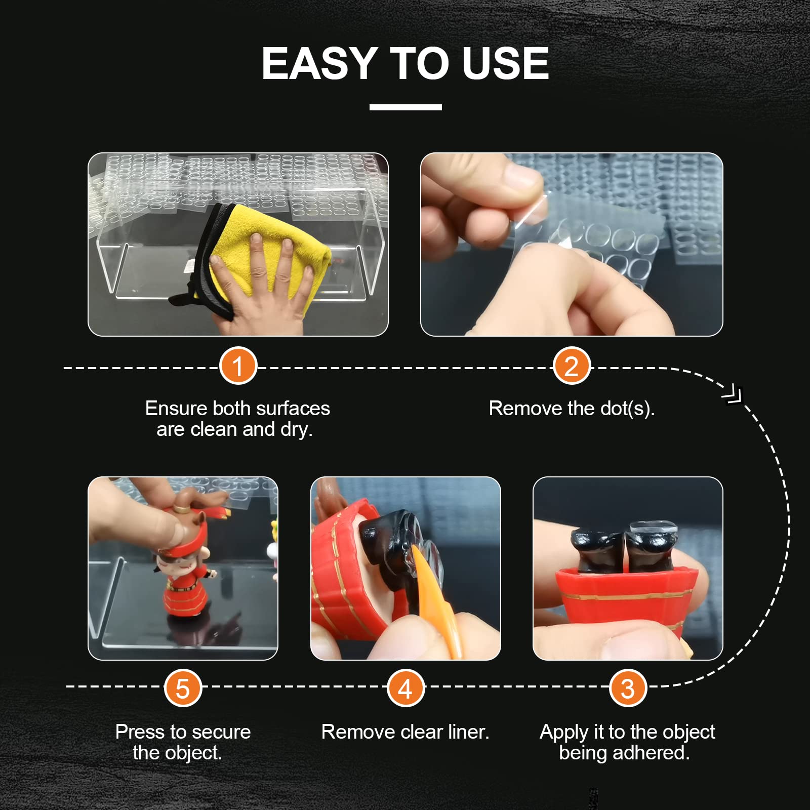 PHIXBEAR 480 Pcs Mounting Putty, Sticky Tack for Wall Hanging Things, Clear Tacky Wall Putty fits Pictures Poster, Removable Non Marking Adhesive Dots 0.31" X 0.51"