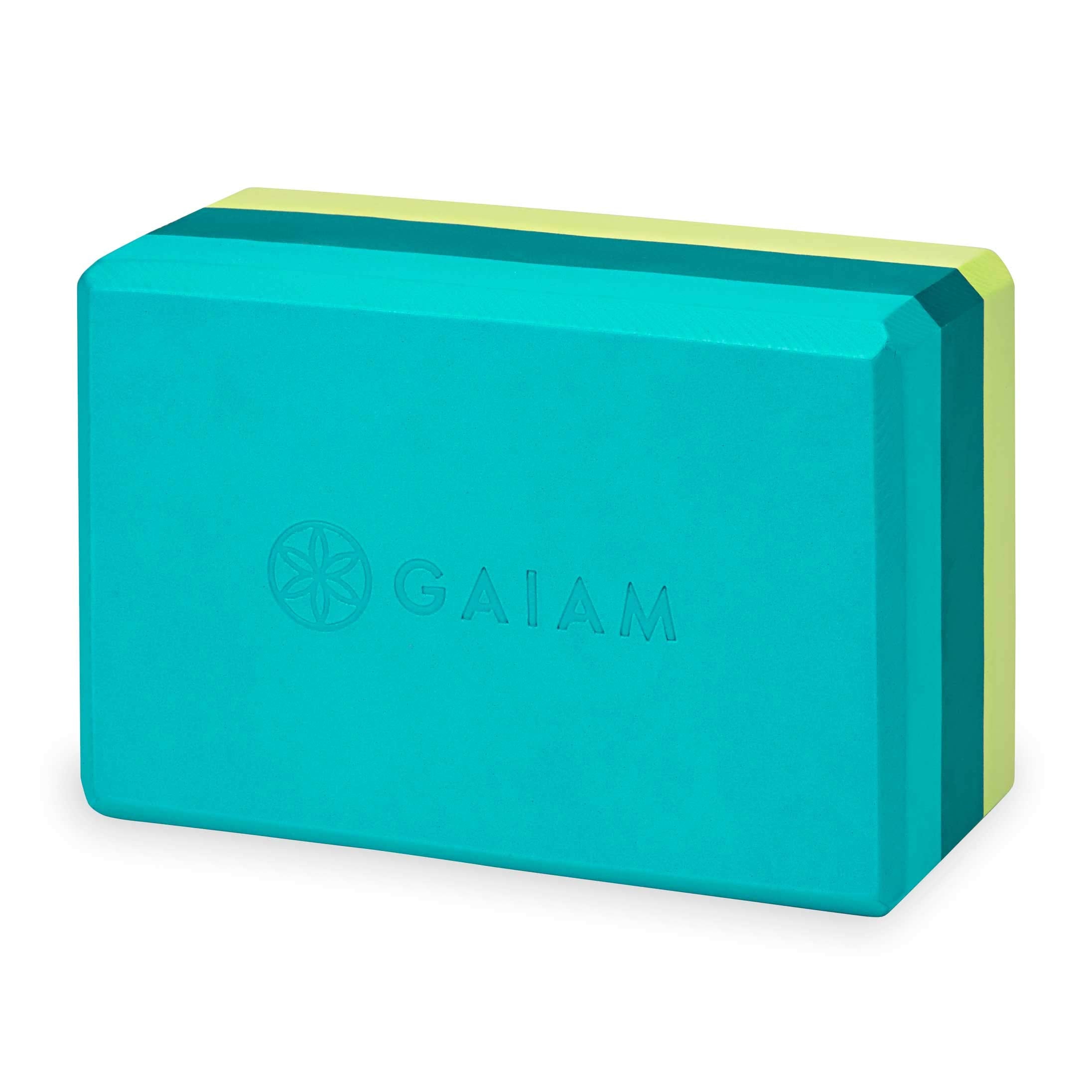 Gaiam Yoga Block - Supportive Latex-Free Eva Foam - Soft Non-Slip Surface With Beveled Edges For Yoga, Pilates, Meditation - Yoga Accessories For Stability, Balance, Deepen Stretches (Teal Tonal)