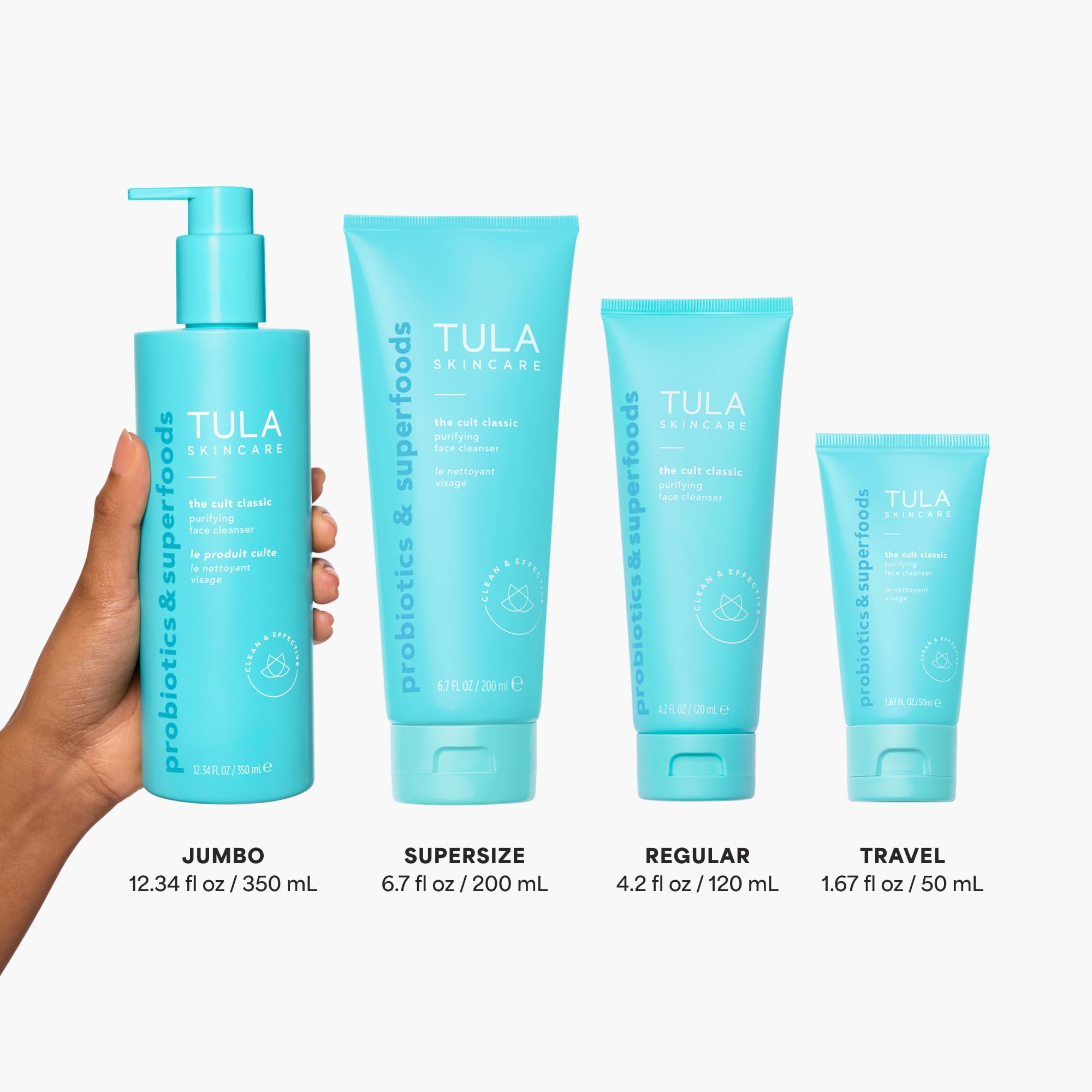 TULA Skin Care Cult Classic Purifying Face Cleanser - Supersize, Gentle and Effective Face Wash, Makeup Remover, Nourishing and Hydrating, 6.7 oz.