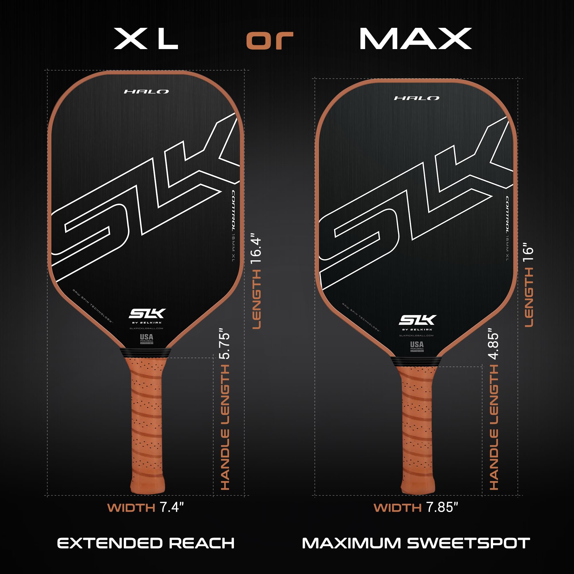 2024 Selkirk SLK Halo Control & Halo Power Pickleball Paddle | Raw Carbon Fiber Pickleball Paddle with a Rev-Core Power Polymer Core | The Pickleball Paddle Designed for Ultimate Spin & Consistency