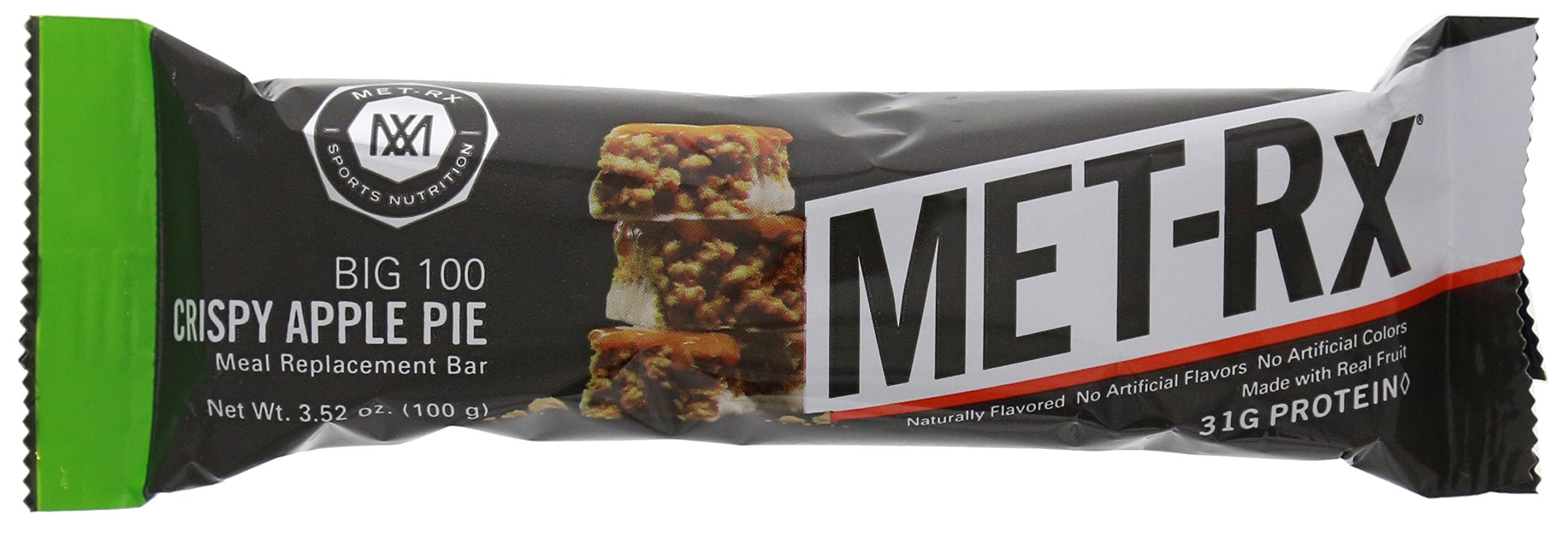 MET-Rx Big 100 Colossal Protein Bars, Crispy Apple Pie Meal Replacement Bars, 9 Count