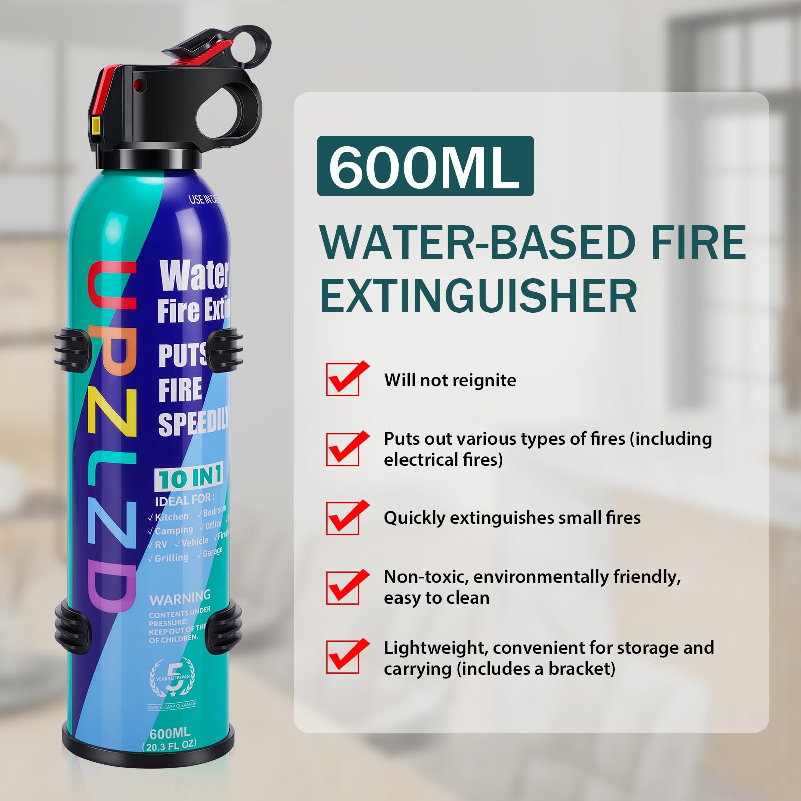 Fire Extinguishers with Mounting Bracket for Home - UPZLZD Small Fire Extinguisher for the House, Kitchen, Vehicle, Car, RV, Camping, Business