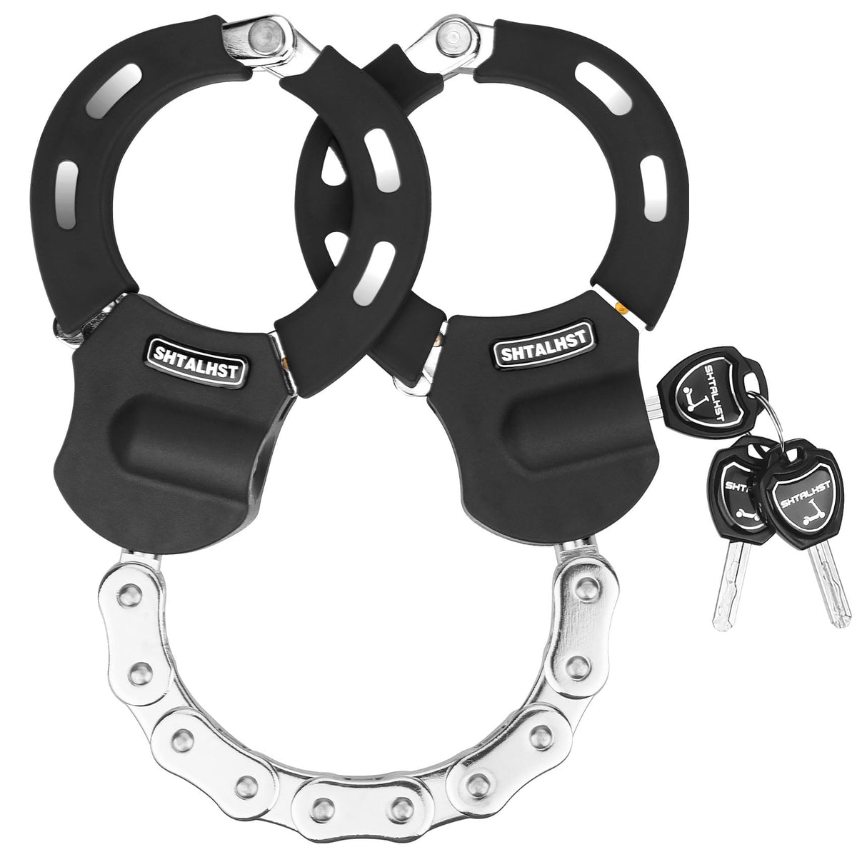 SHTALHST Electric Scooter Lock, Heavy Duty Anti-Theft Chain Lock with Key for E-Bike, Motorcycle, Segway Ninebot (Black)