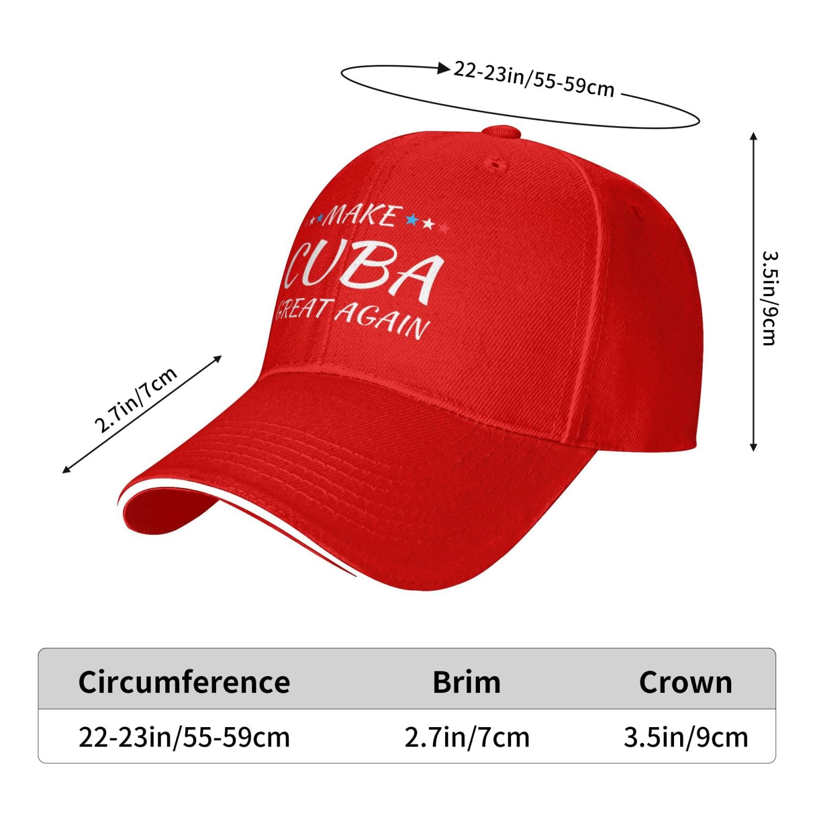 TWKDAPTKK Make Cuba Great Again Baseball Cap Golf Dad Hat Mesh Adjustable Unisex Trucker Hat Red
