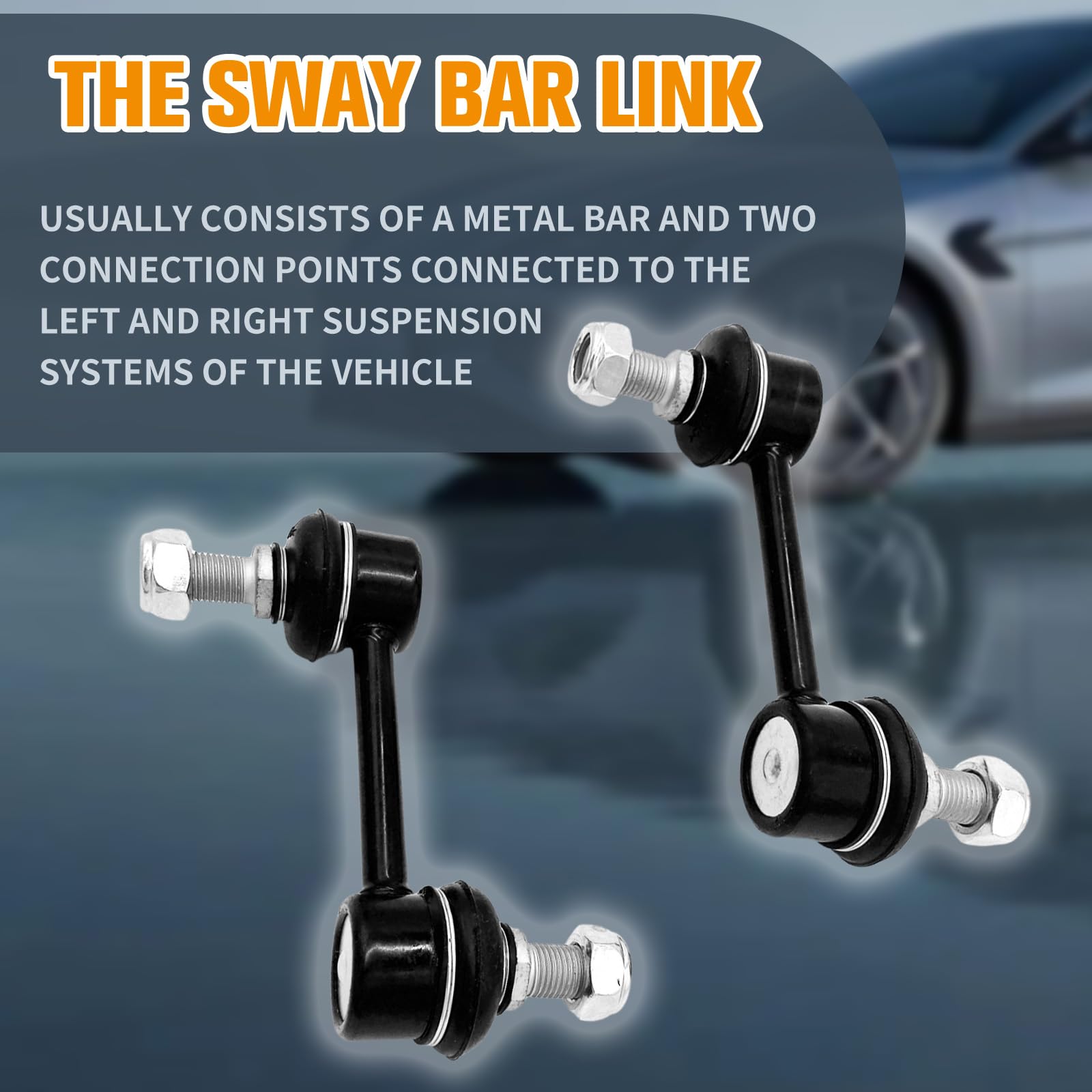 XCPMC Rear Sway Stabilizer Bar End Link 2 Pcs Left & Right｜Replacement For Santa Fe Veracruz Borrego｜Replace OE#: K750279 Black