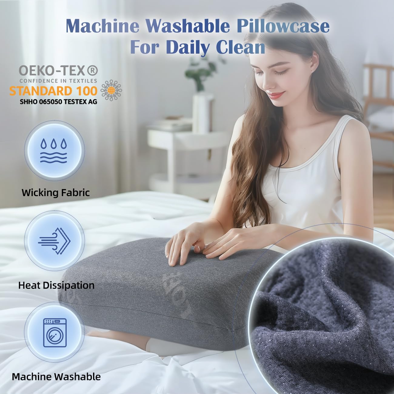 Lofe Adjustable Memory Foam Pillow - Combined Thin Pillow to Adjust Softness/Support, 10 Heights of Adjustable Pillow for Neck Pain Relief, CertiPUR-US Memory Foam Pillow for Stomach/Side/Back Sleeper