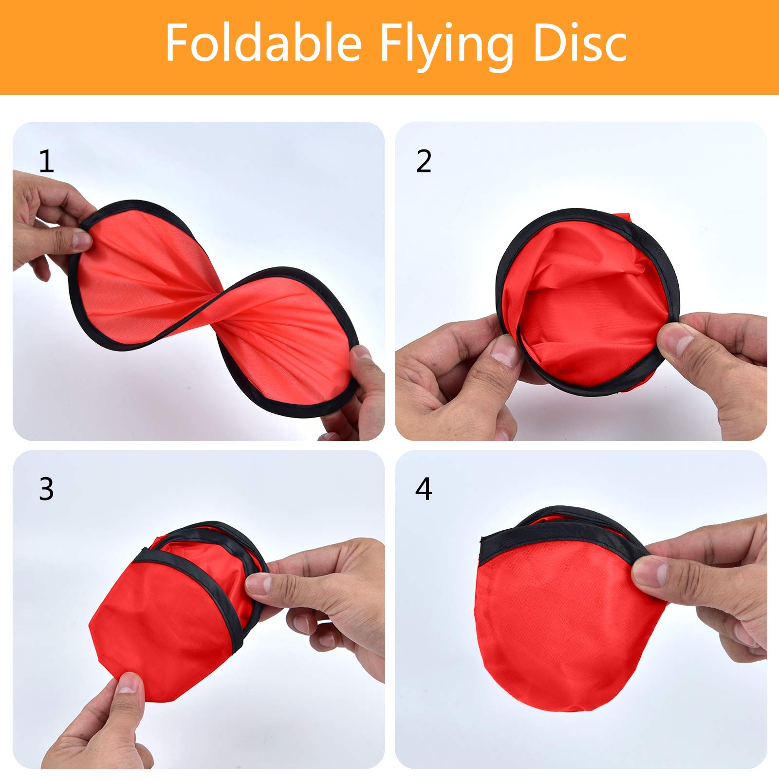 Mototo 15 Pieces Foldable Flying Disc Fans with Bag Folding Pocket Toy Set for Kids Fun Birthday Party Favors Summer Outdoor Activity Game Christmas Halloween, 5 Colors