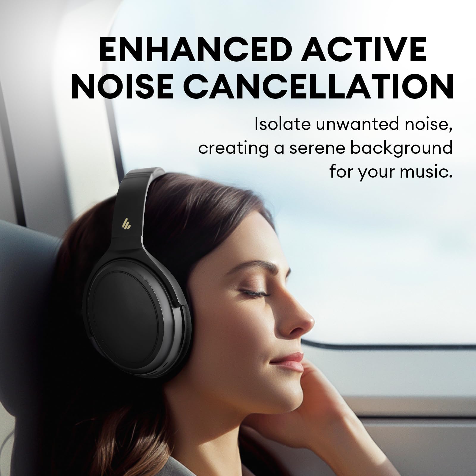 Edifier WH700NB Active Noise Cancelling Headphones - 68H Playtime - AI Call Noise Cancellation - Dual Device Connection - Lightweight & Foldable Design - Fast Charge - Bluetooth 5.3 - Black