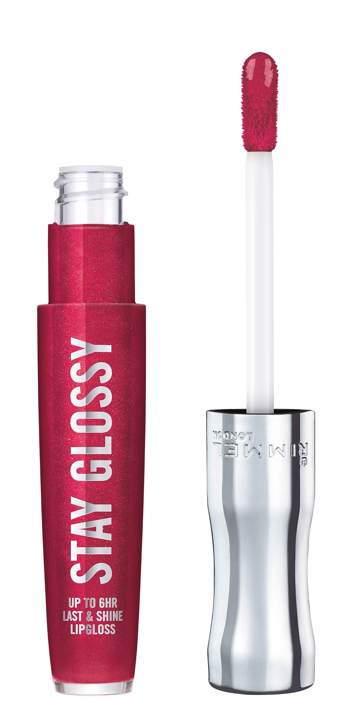 Rimmel Stay Glossy Lip Gloss - Non-Sticky and Lightweight Formula for Lip Color and Shine - 490 Grind Time, .18oz