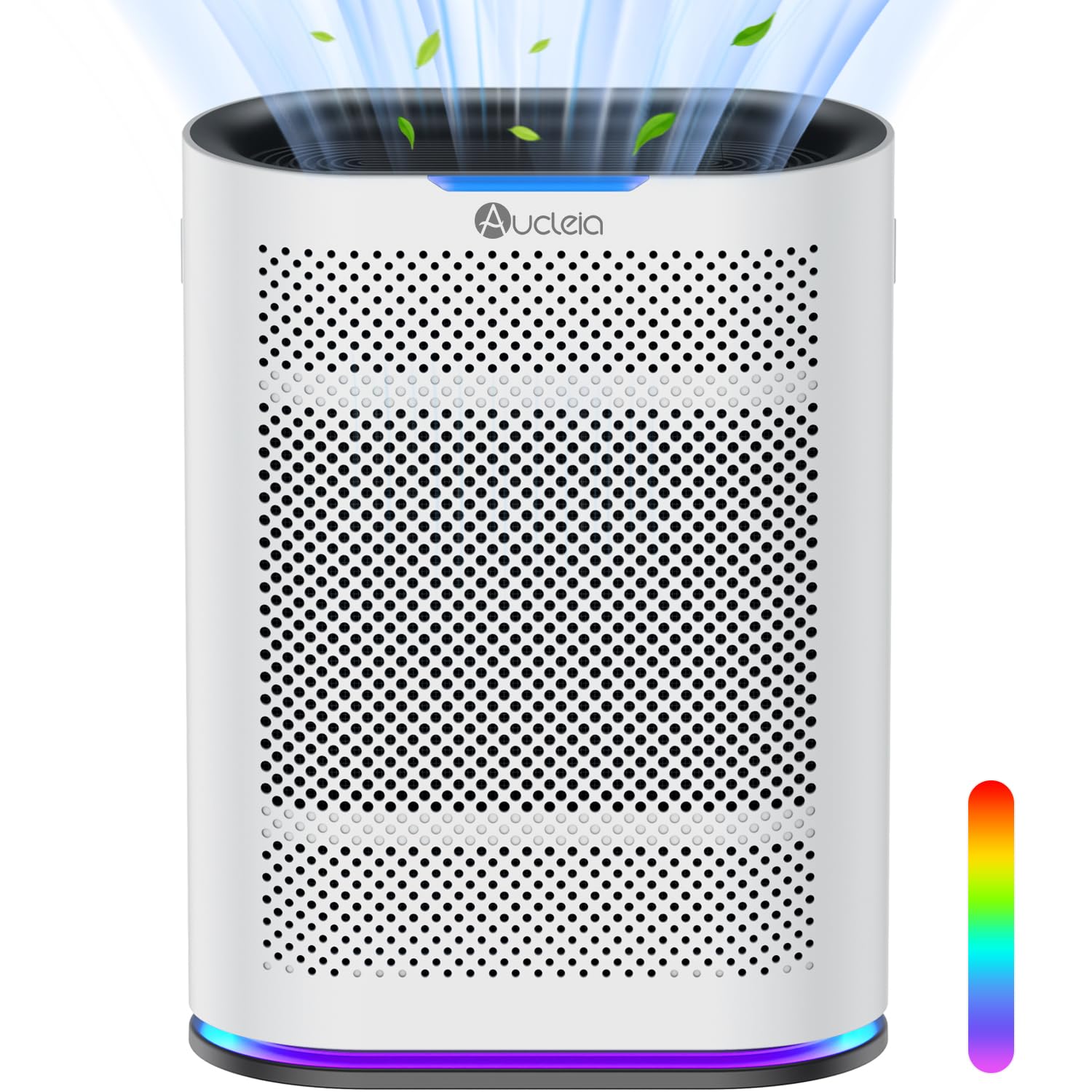 Air Purifiers for Home Large Room Cover 2,100 Ft²,Home Air Purifier with Air Quality Monitor & Aromatherapy,Auto H13 Air Purifier Removes Pets Hair Dust Smoke Odor,with 7 Colors Light(White)