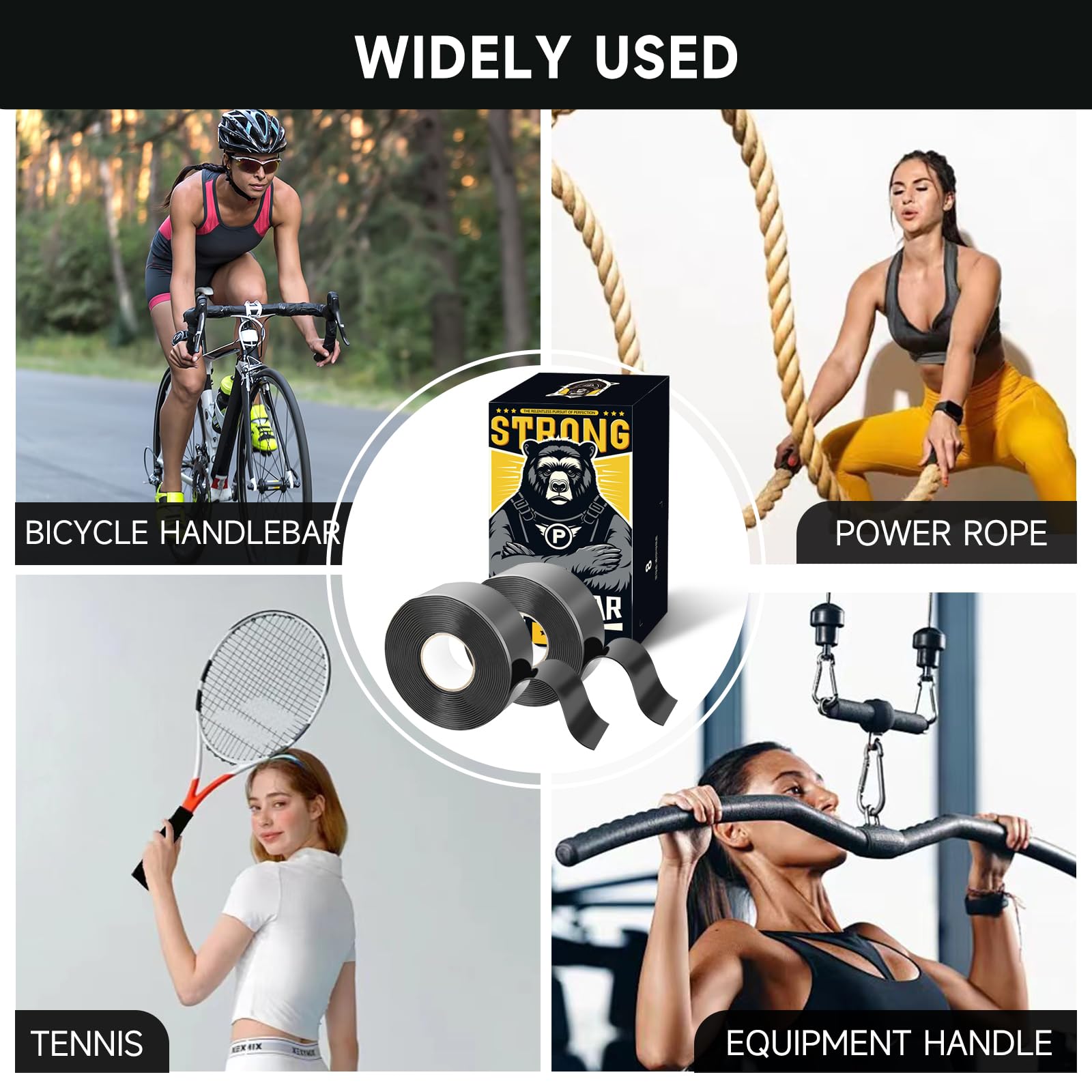 PHIXBEAR Baseball Bat Grip Tape, 1.1mm - Multi Sport Handle Tape for Golf Tennis Softball and Hockey, Enhanced Self-Fusing Silicone for Reliable Traction and Shock Absorption