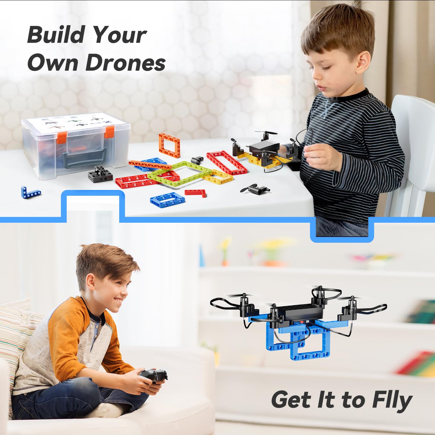 TECHVIO Mini Drone for Kids and Beginners,Creative 5-IN-1 DIY Drone Building Kits for Kids to Build Your Own Drones,5 Different Designs, Altitude Hold, 3D Flips,Easy to Build and Fly,Great Gifts for Boys&Girls to Enjoy Building,Flying and Fixing Fun