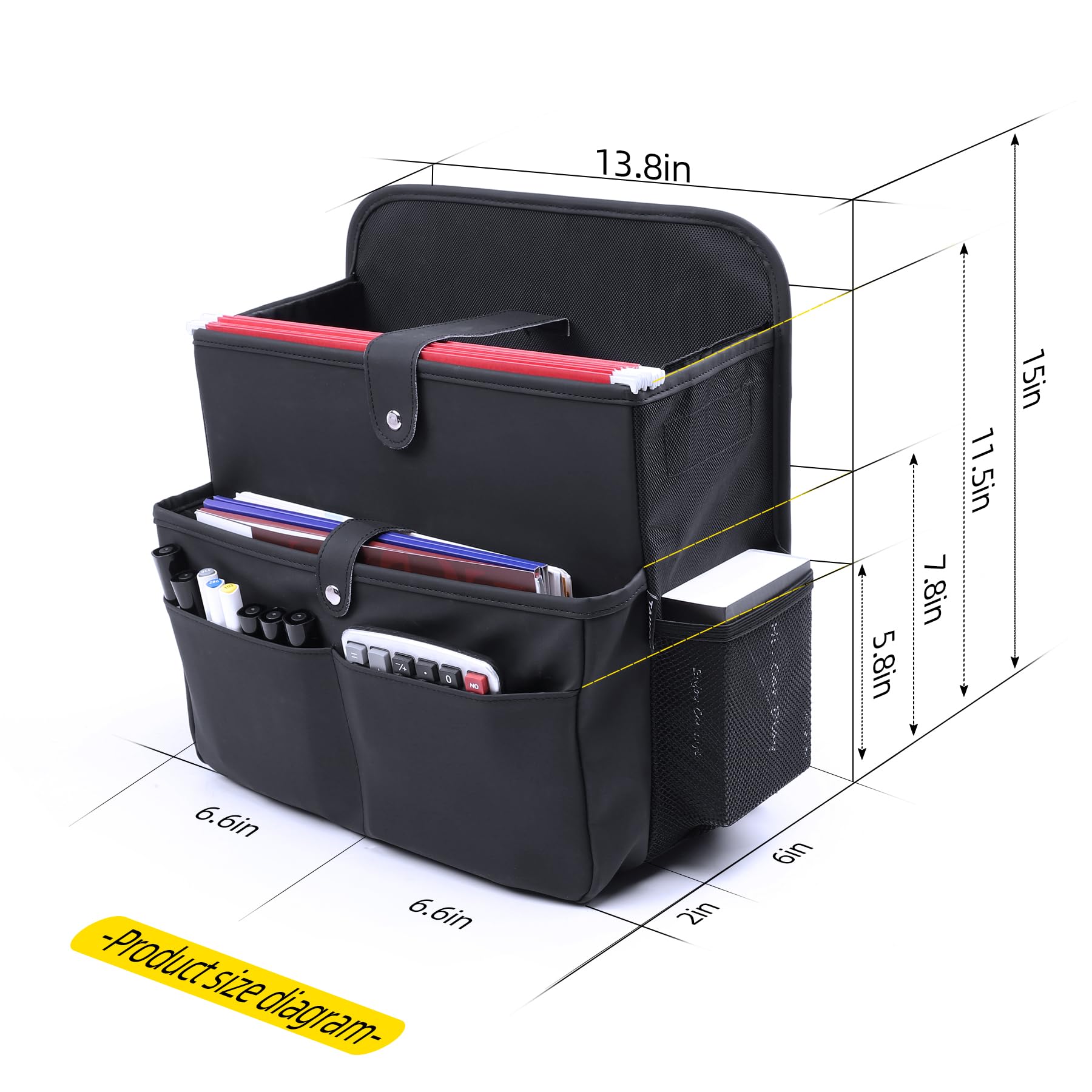 TAIKOO Front Seat Car Organizer，Car File Organizer-Hanging Letters/Legal Folders/Laptops and Tablets，Car Office Large Capacity A4 Letter Sized Document Storage Bag