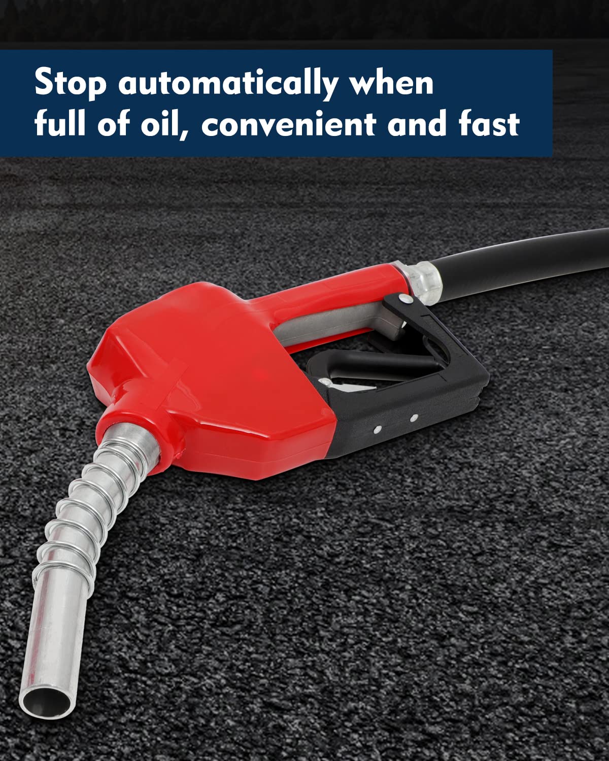 FAHKNS Electric Diesel Fuel Transfer Pump Automatic 12V DC 155W 45L/min W/Meter, With Fuel Dispensing and Suction Hose,Dispenser Nozzle,Fuel Flow Meter