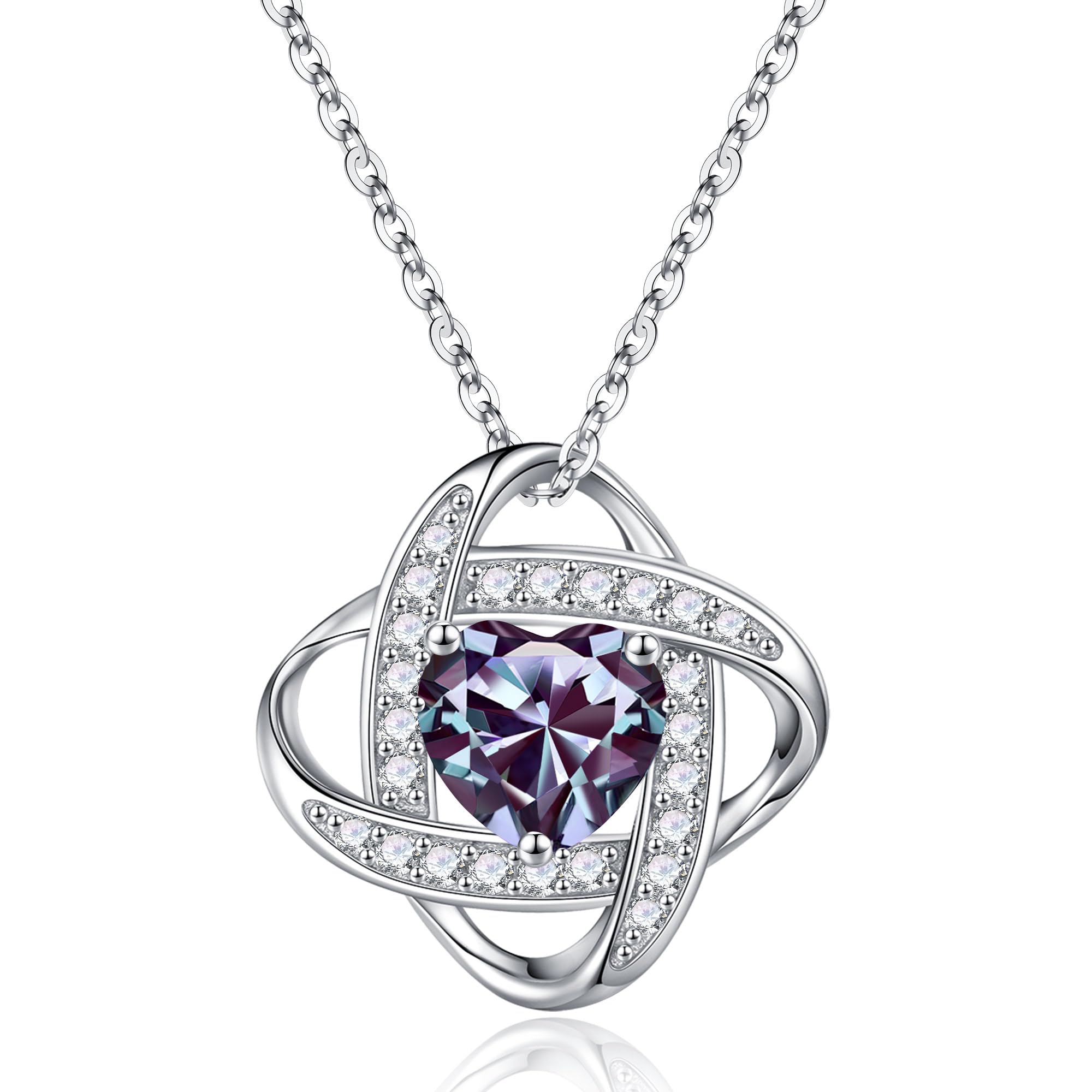 Iefil Birthday Gifts for Women - Birthstone Necklace for Women, Anniversary Women Necklace, Alexandrite Purple Necklace, June Birthstone, Jewelry Gifts for Wife Girlfriend