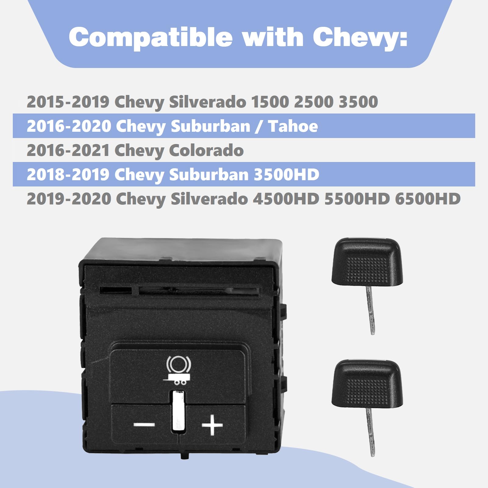 84108373 Trailer Brake Control Switch Fits for 2014-2021 Chevy Colorado Silverado Suburban GMC Canyon Sierra Yukon Replace Part Number 23145874 601226