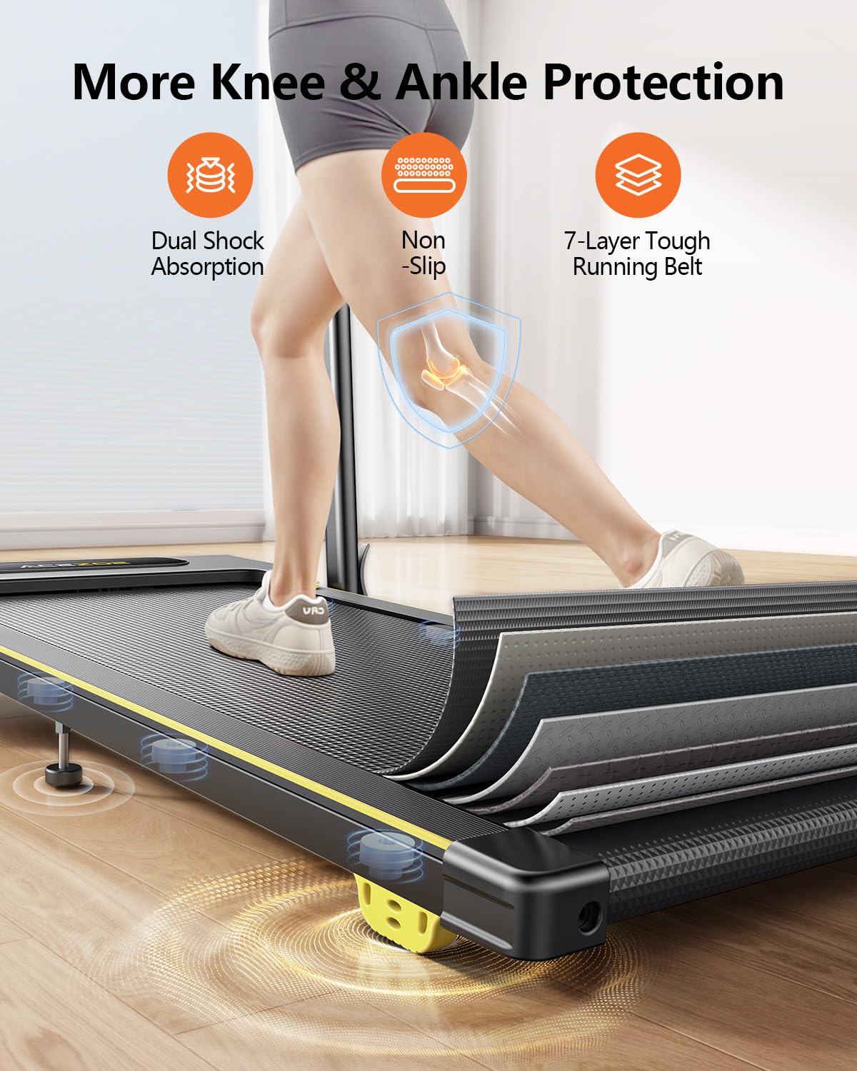Acezoe 3 in 1 Under Desk Treadmill with 10% Incline, Walking Pad Treadmill with Removable Desk Workstation, Adjustable Height for Different Need, Foldable for Home Small Office