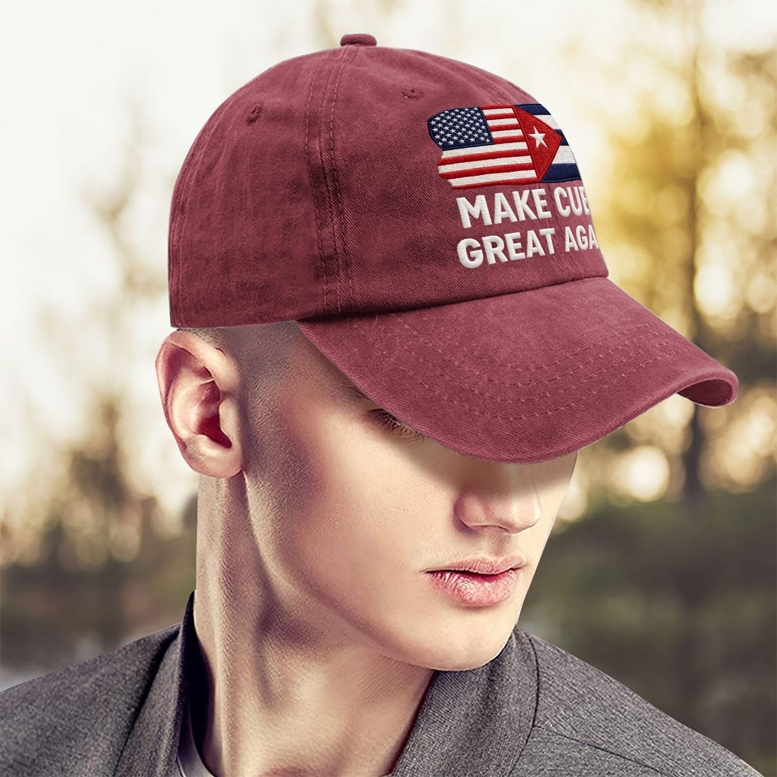Make CUBAS Great Again Embroidered Golf Hats Camping Cap for Dad