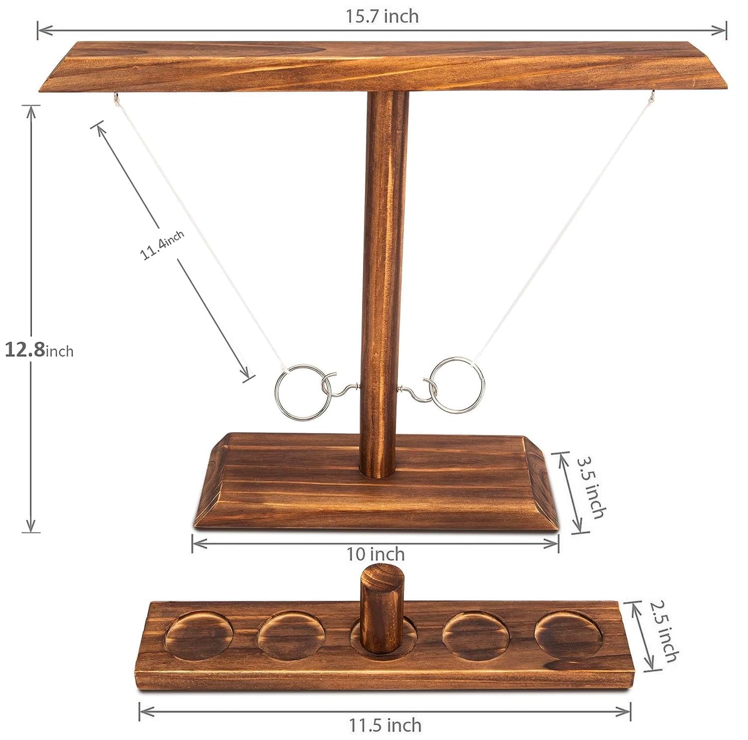 Ring Toss Game for Adults: Table Games - Camping Games for Adults - Yard Games Outdoor Games for Adults and Family - Hook and Ring Games for Camping & Party, 15.7" X 13" Large Size