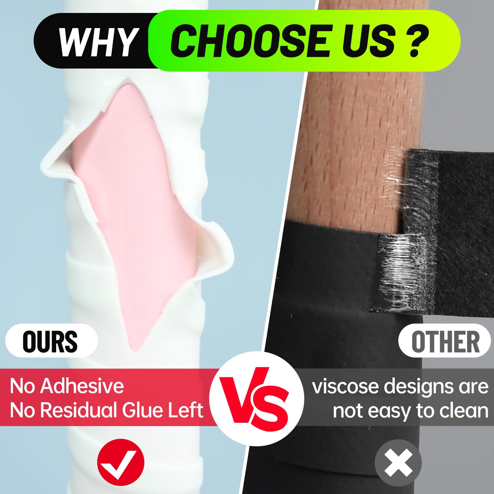 PHIXBEAR Baseball Bat Grip Tape White, 1.1mm Thick, Silicone Material Bat Tape, 2 Rolls for Softball and Golf Clubs 1 x 78.75