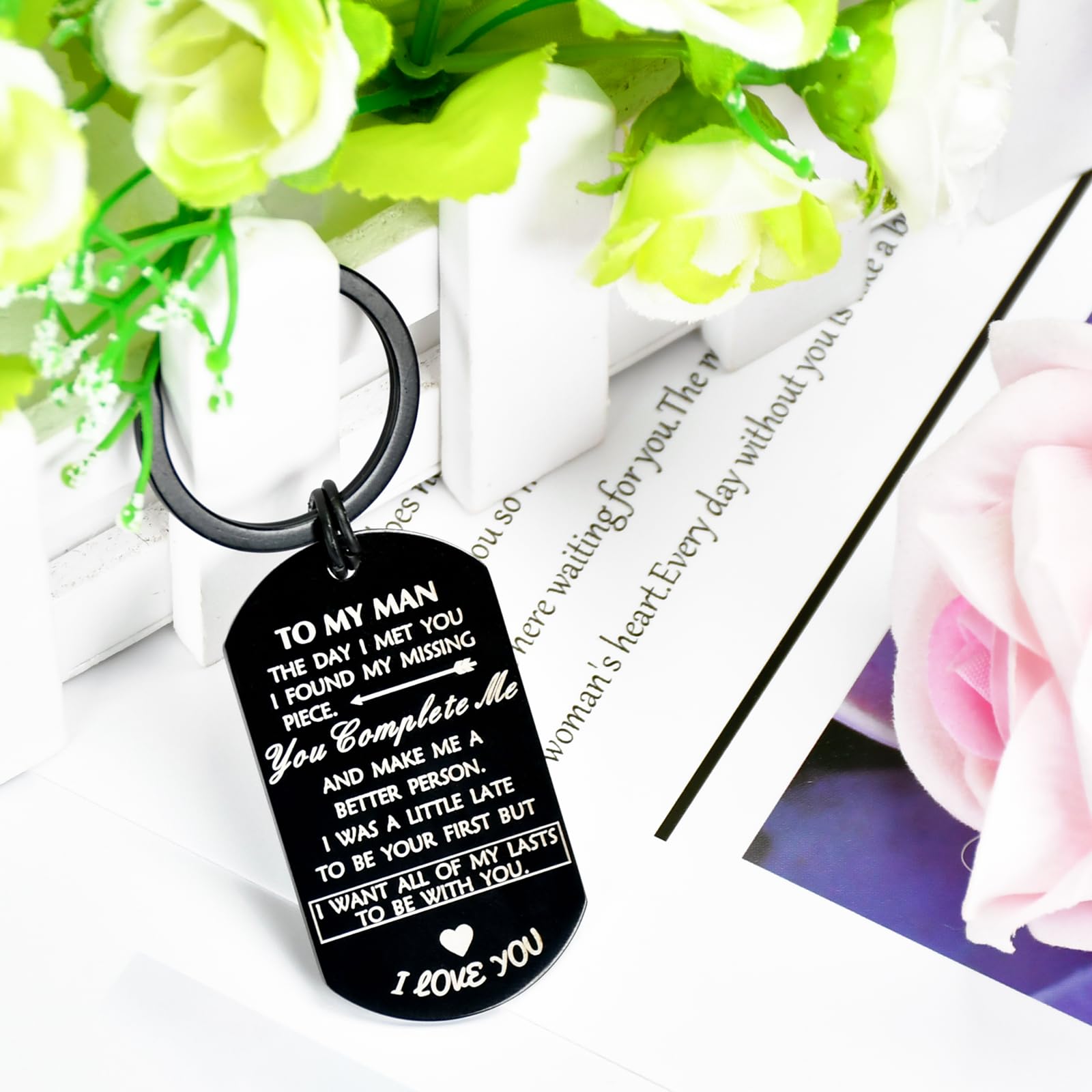 Hulomeck Fathers Day Dad Gifts from Wife, Men Father's Day Gifts for Husband Boyfriend, Birthday Anniversary Keychain Gifts