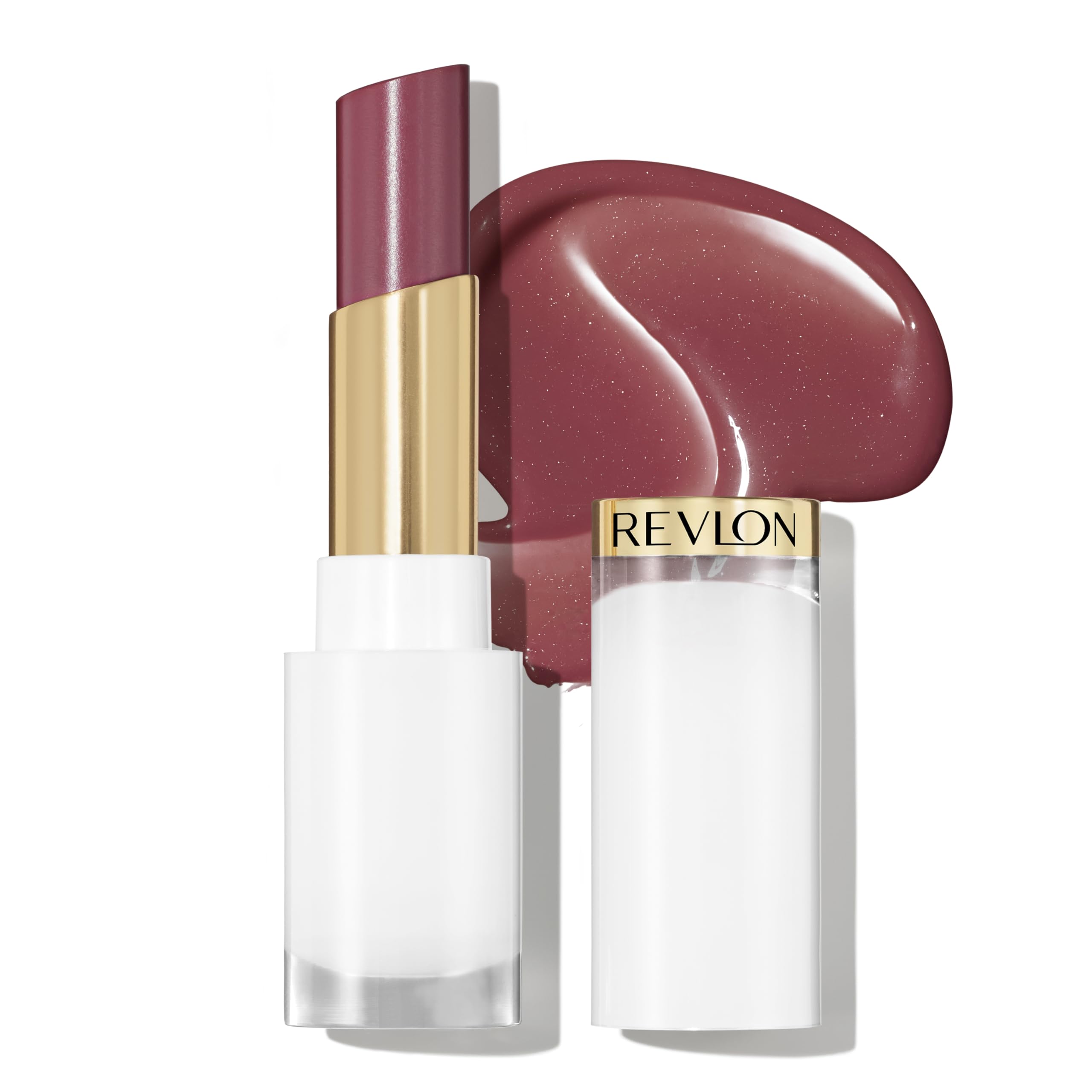 Revlon Super Lustrous Glass Shine Balm, Moisturizing Lip Makeup, Shiny Finish, Made with Hydrating and Nourishing Ingredients for Comfortable Wear, 007 Glazed Mauve, 0.11 oz