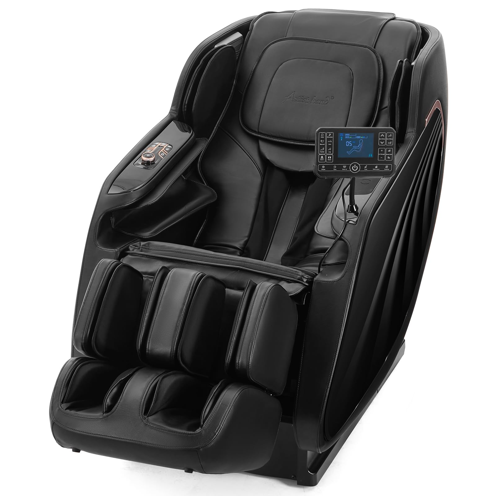 Luxury 4D Zero Gravity Full Body Massage Chair with SL-Track Technology, Back & Calf Heating, Foot Rollers, and Adjustable Recline, Full Body Airbags Compression Massage (Black)