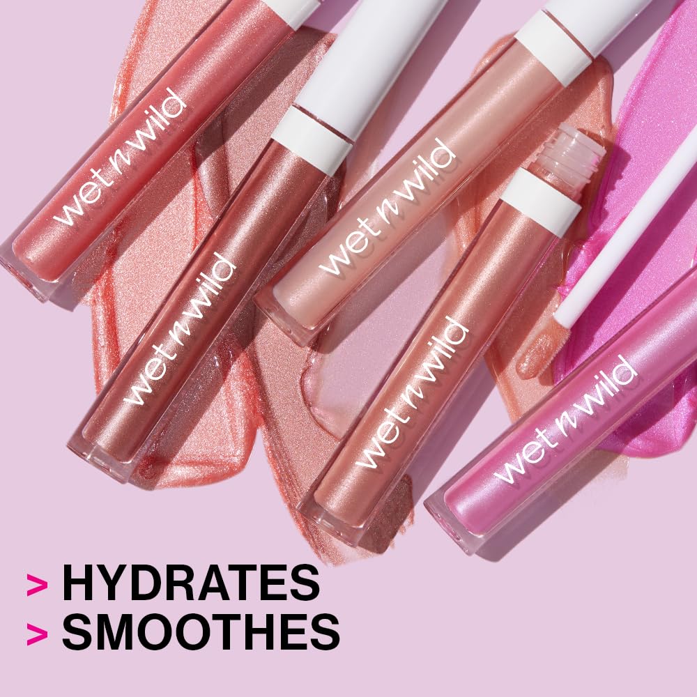 wet n wild MegaSlicks Lip Gloss, Ultra-Glossy, Vitamin-E Enriched, Ultra-Gloss High Shine Moisturizing, Cruelty-Free & Vegan - Red Past Curfew