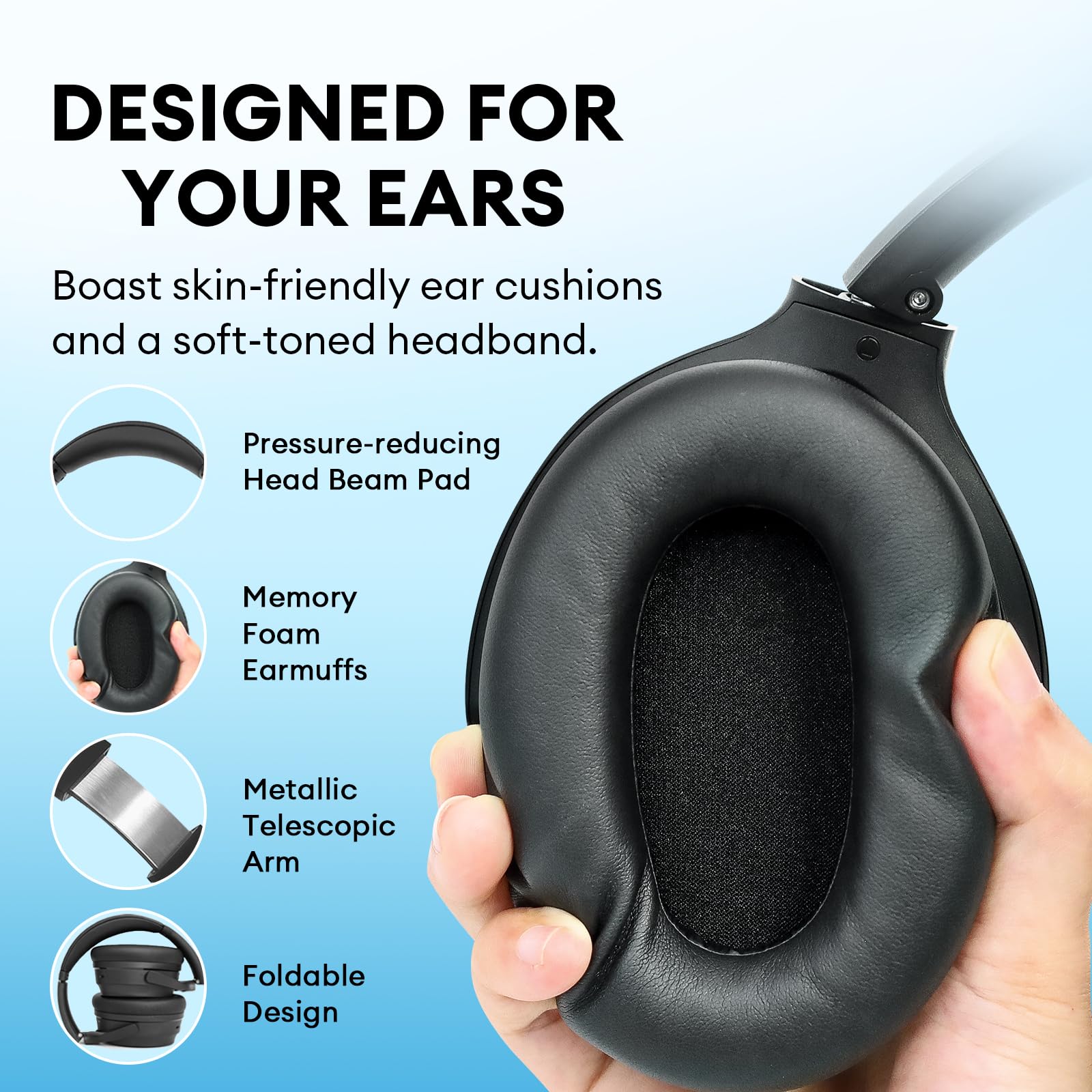 Edifier WH700NB Active Noise Cancelling Headphones - 68H Playtime - AI Call Noise Cancellation - Dual Device Connection - Lightweight & Foldable Design - Fast Charge - Bluetooth 5.3 - Black