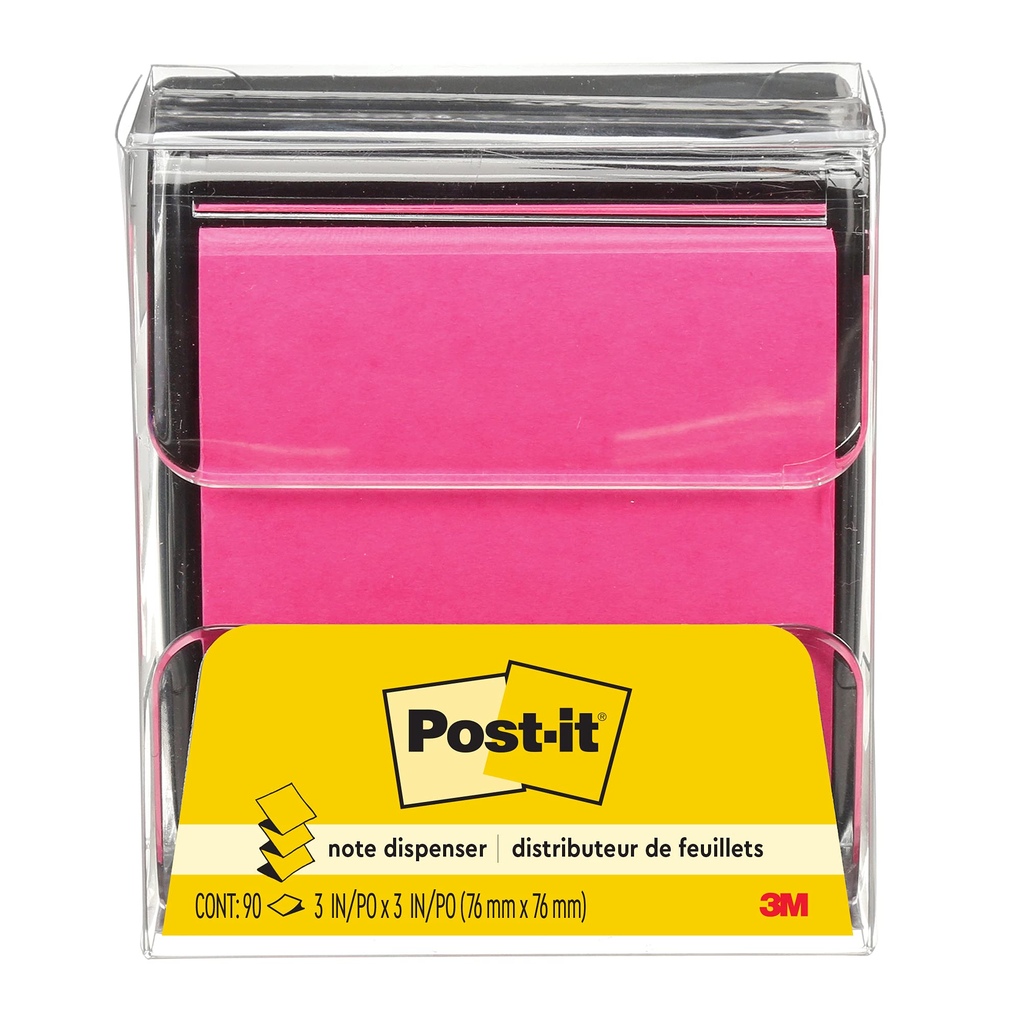 Post-It Pop-up Notes Dispenser, 3x3 in, Black Base Clear Top, Pack includes a 45-Sheet Pad (WD-330-BK) (Pack of 6)