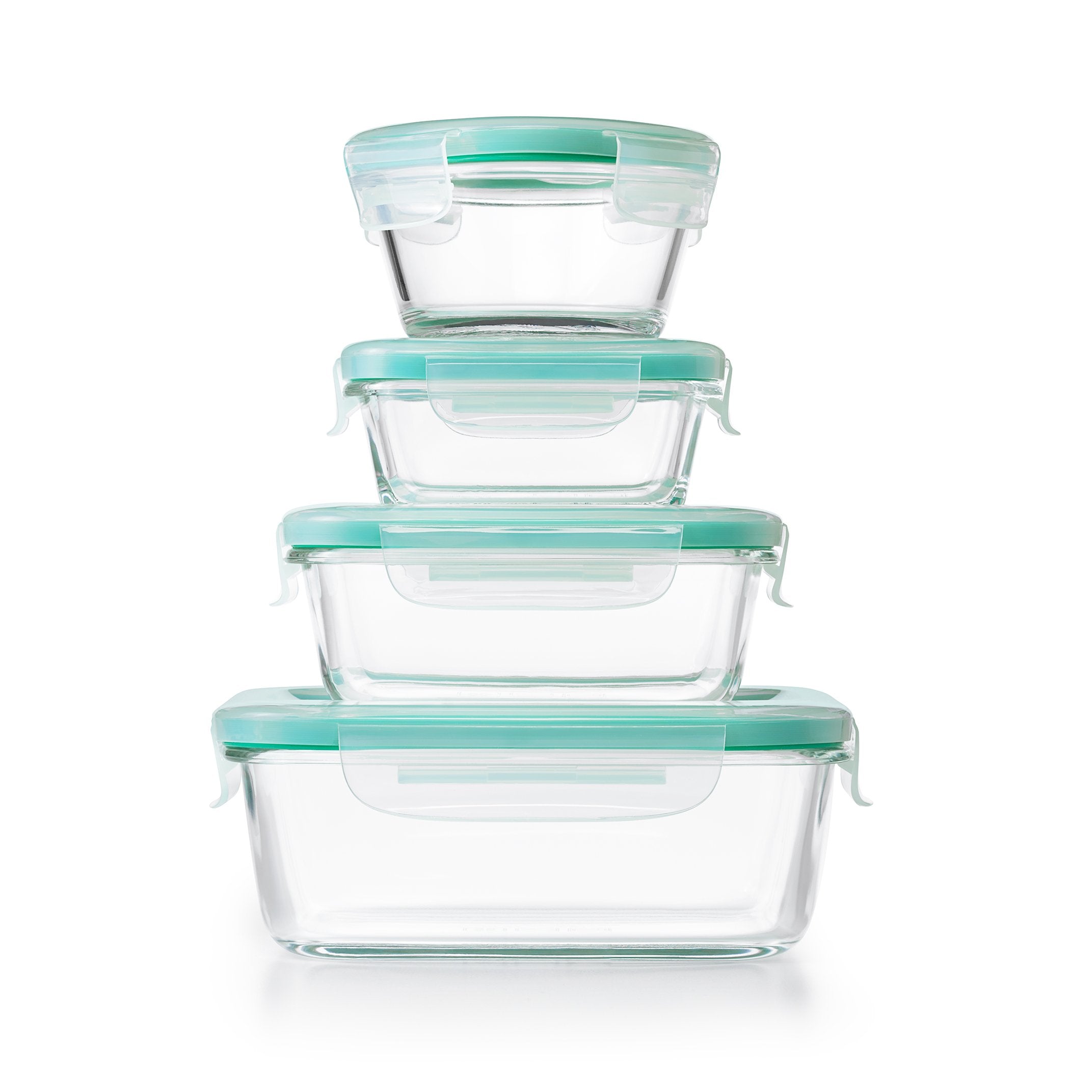 OXO Good Grips Smart Seal , 12 Piece Glass Container Set,Clear,Blue