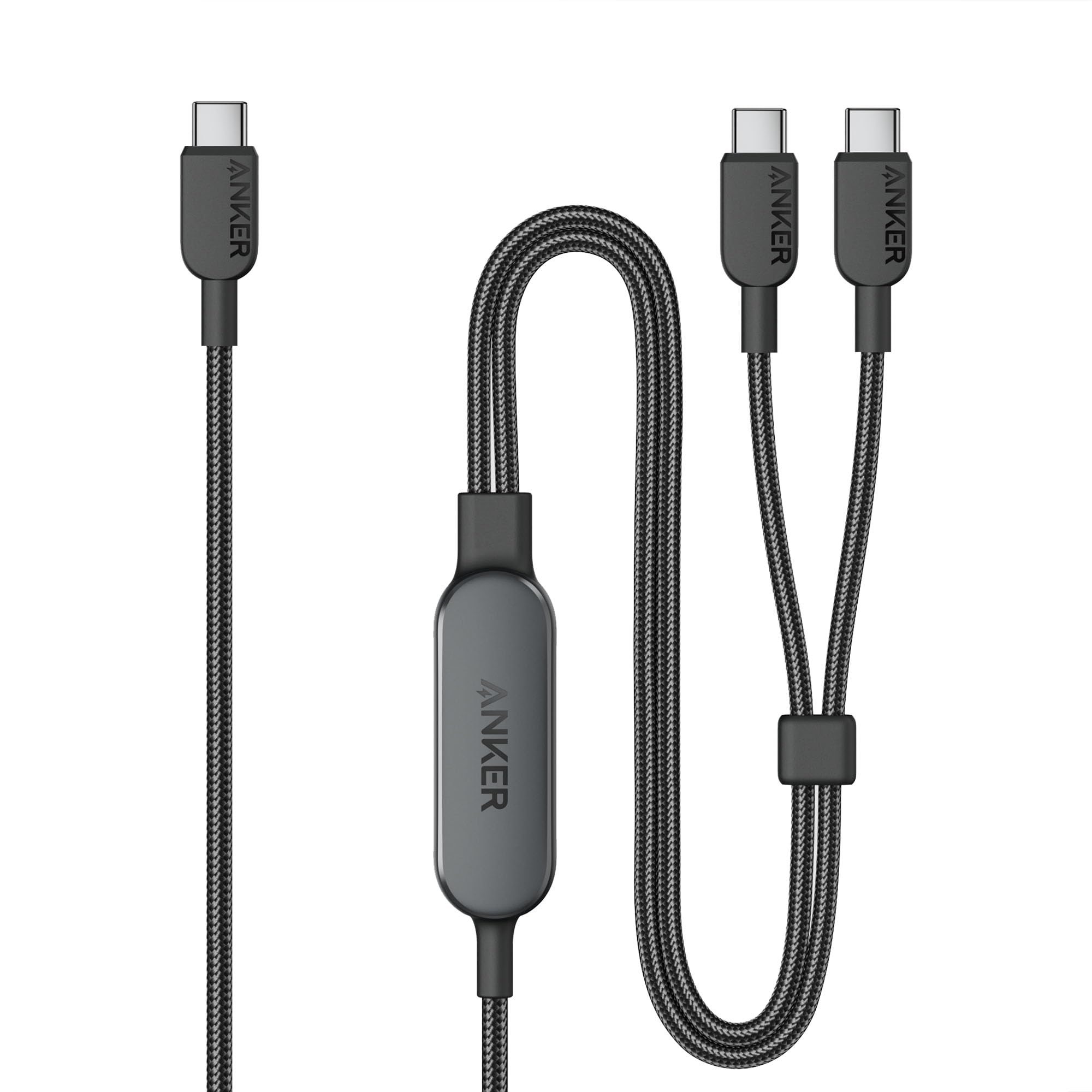 Anker USB C Cable, 4 ft 2-in-1 USB C to USB C Cable 140W Max, Fast Charging for iPhone 16 Series, MacBook, iPad, and More (USB 2.0, Braided, Black)