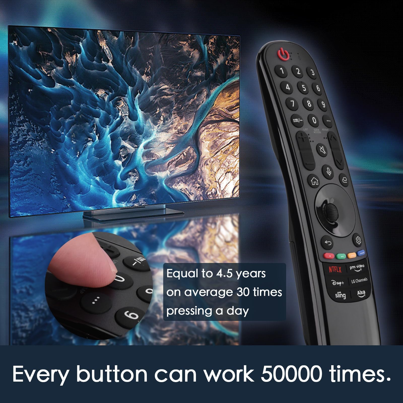 Magic Remote Compatible for LG Smart TV,Universal Replacement Magic Control for 2023 to 2019 LG TV,Compatible AN-MR23GA/23GN,AN-MR22GA/22GN,AN-MR21GA,for UHD OLED QNED NanoCell 4K 8K Models