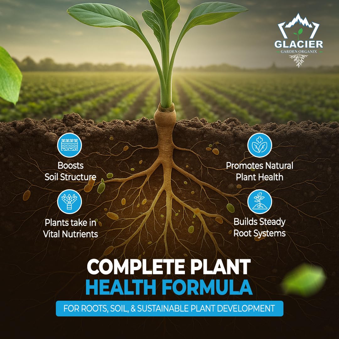 Glacier Garden Organix Bio-Stim Rx Root Stimulator for Plants & Trees - Plant Growth Regulator for Better Rooting | Soil Moist Granules for Growing Roots | Pure Soil Conditioner for Lawns - (16 Oz)